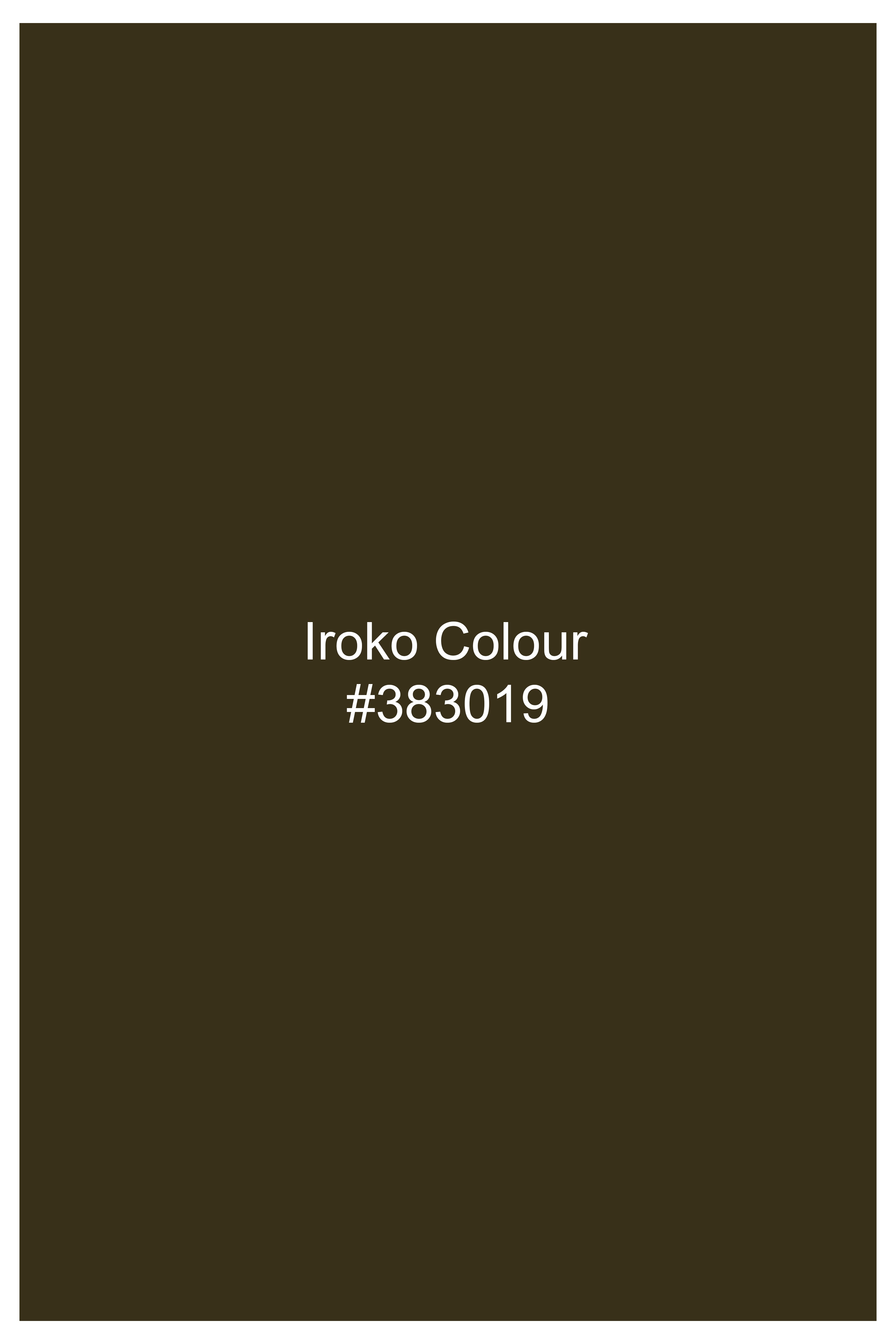 Iroko Brown Subtle Sheen Super Soft Premium Cotton Mandarin Shirt