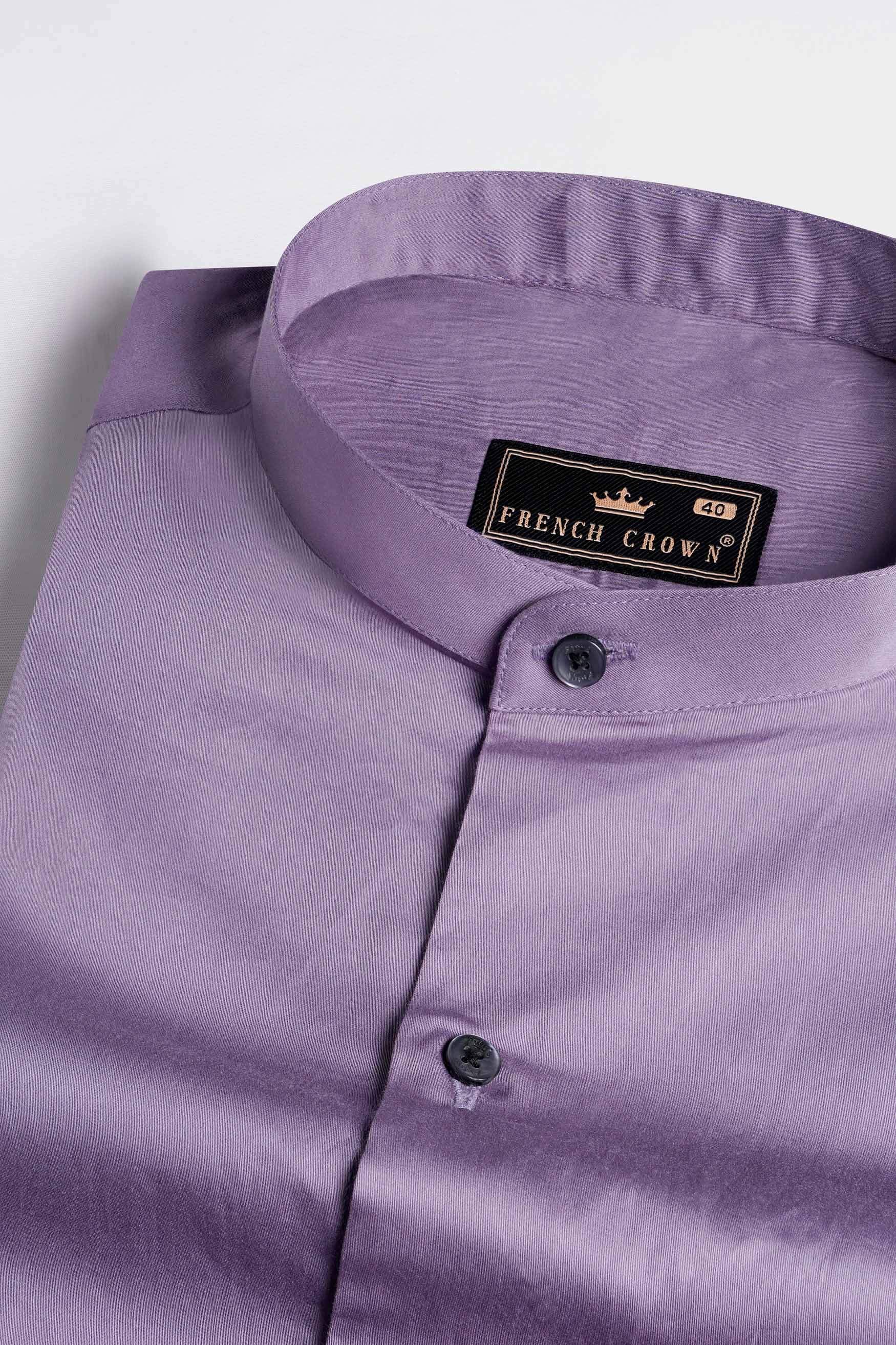 Amethyst Smoke Lavender Subtle Sheen Super  Soft Premium Cotton Mandarin Shirt 11015-M-BLK-38, 11015-M-BLK-H-38, 11015-M-BLK-39, 11015-M-BLK-H-39, 11015-M-BLK-40, 11015-M-BLK-H-40, 11015-M-BLK-42, 11015-M-BLK-H-42, 11015-M-BLK-44, 11015-M-BLK-H-44, 11015-M-BLK-46, 11015-M-BLK-H-46, 11015-M-BLK-48, 11015-M-BLK-H-48, 11015-M-BLK-50, 11015-M-BLK-H-50, 11015-M-BLK-52, 11015-M-BLK-H-52