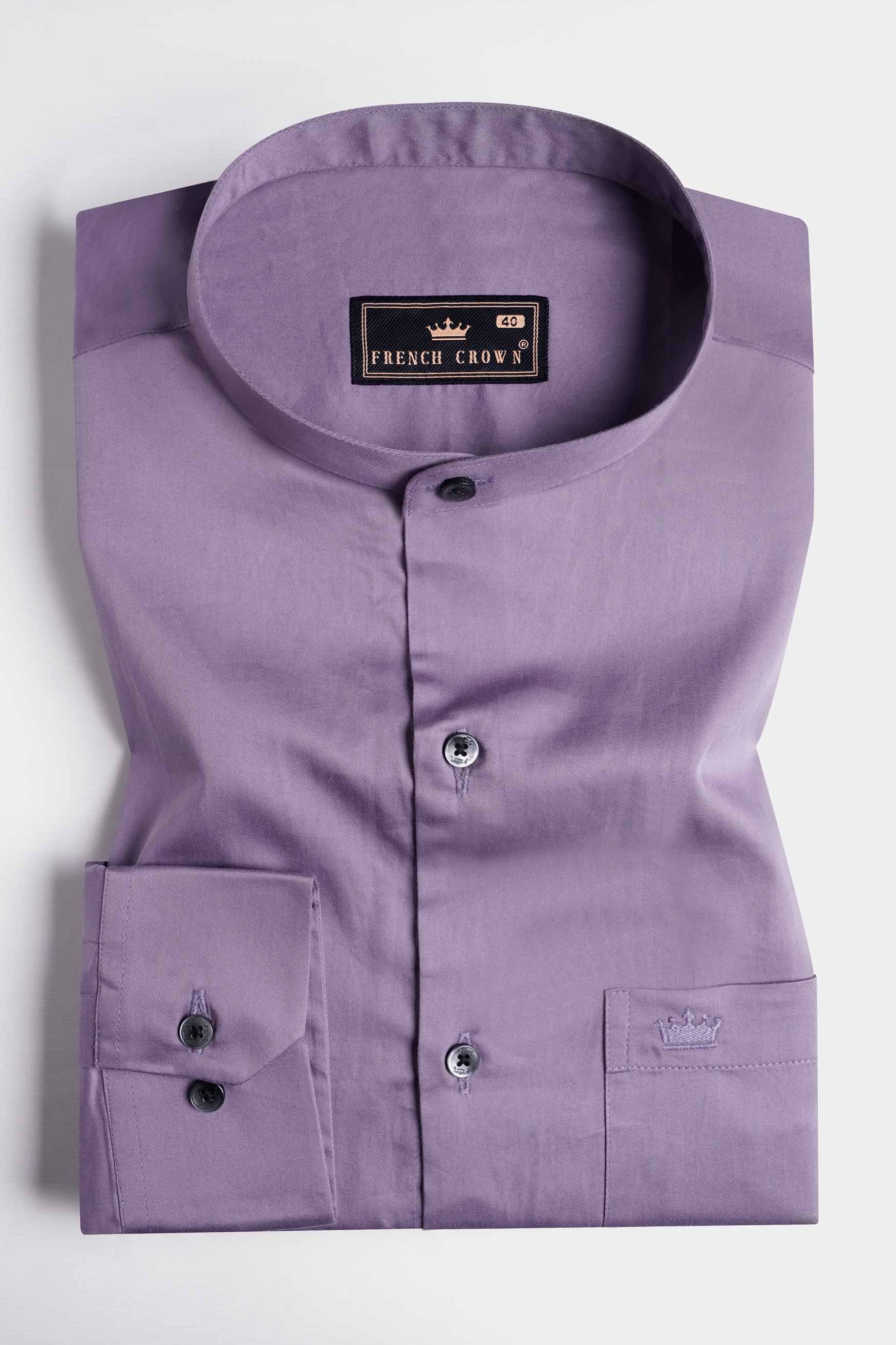 Amethyst Smoke Lavender Subtle Sheen Super Soft Premium Cotton Mandarin Shirt 11015-M-BLK-38, 11015-M-BLK-H-38, 11015-M-BLK-39, 11015-M-BLK-H-39, 11015-M-BLK-40, 11015-M-BLK-H-40, 11015-M-BLK-42, 11015-M-BLK-H-42, 11015-M-BLK-44, 11015-M-BLK-H-44, 11015-M-BLK-46, 11015-M-BLK-H-46, 11015-M-BLK-48, 11015-M-BLK-H-48, 11015-M-BLK-50, 11015-M-BLK-H-50, 11015-M-BLK-52, 11015-M-BLK-H-52