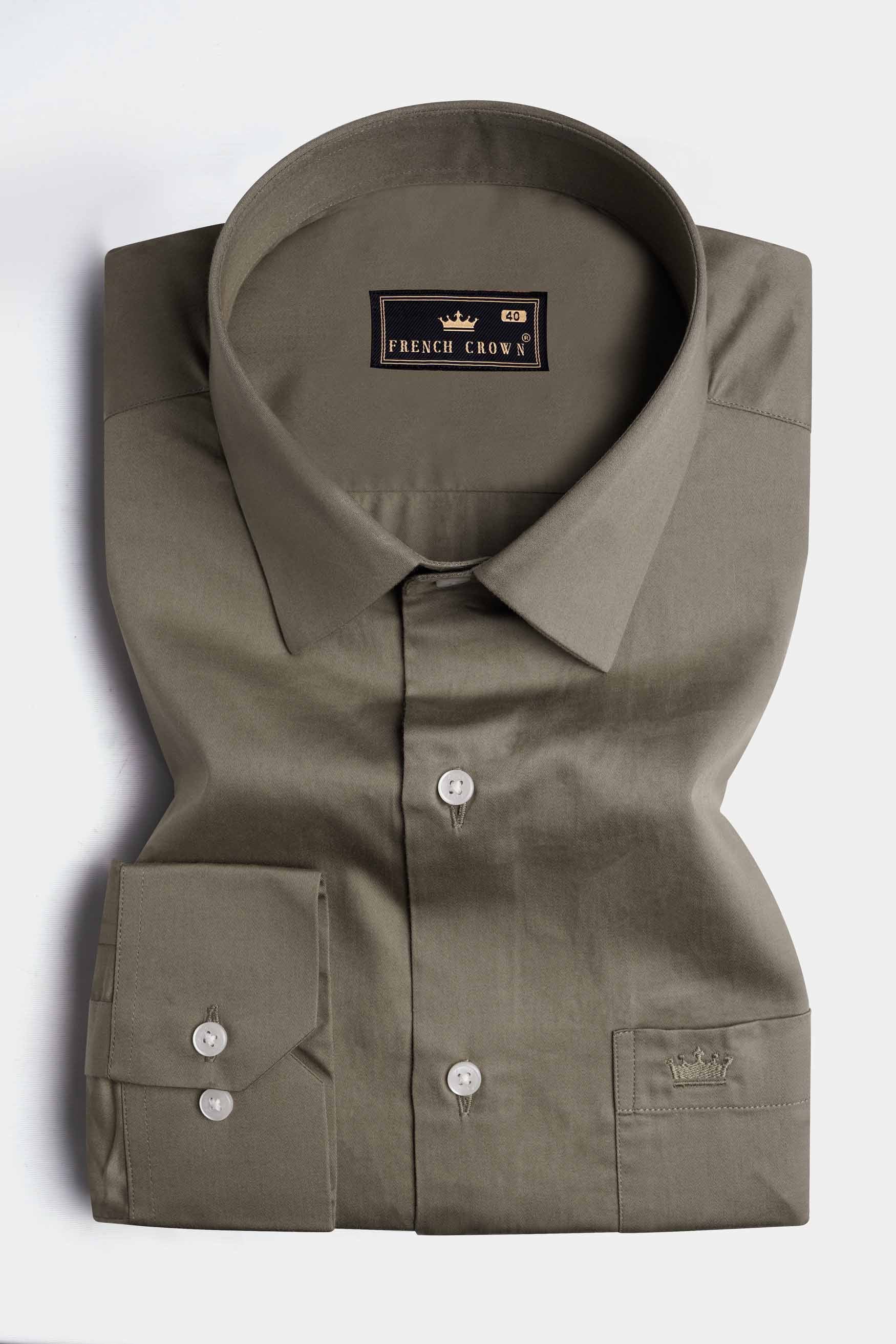 Sandstone Brown Subtle Sheen Super Soft Premium Cotton Shirt