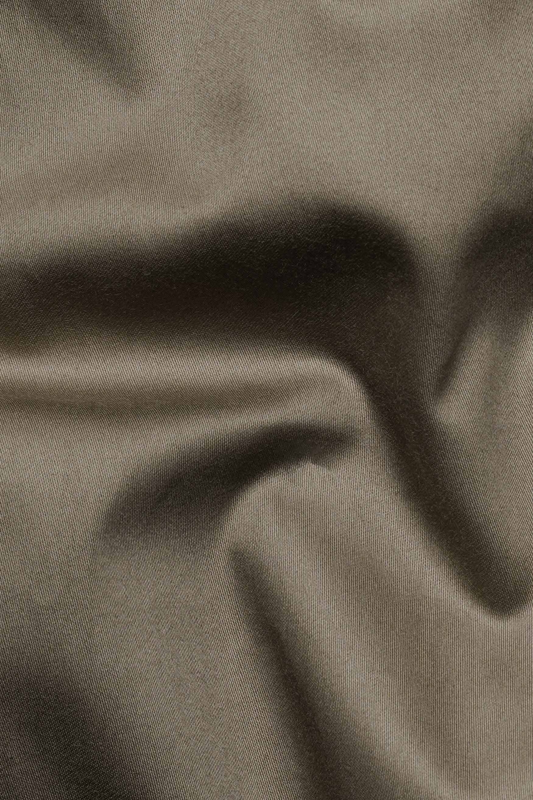 Sandstone Brown Subtle Sheen Super Soft Premium Cotton Mandarin Shirt
