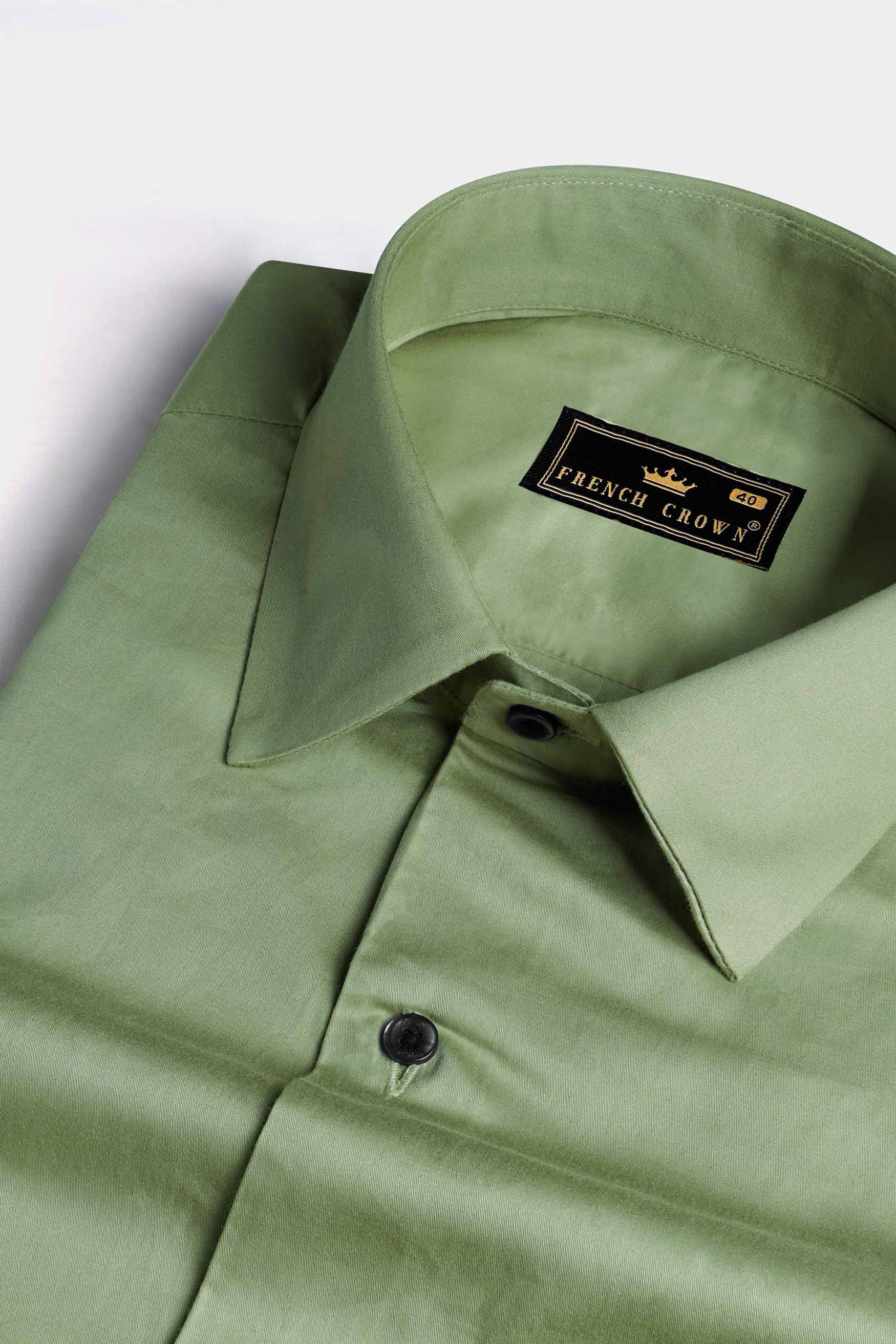 Pale Oyster Green Subtle Sheen Super Soft Premium Cotton Shirt