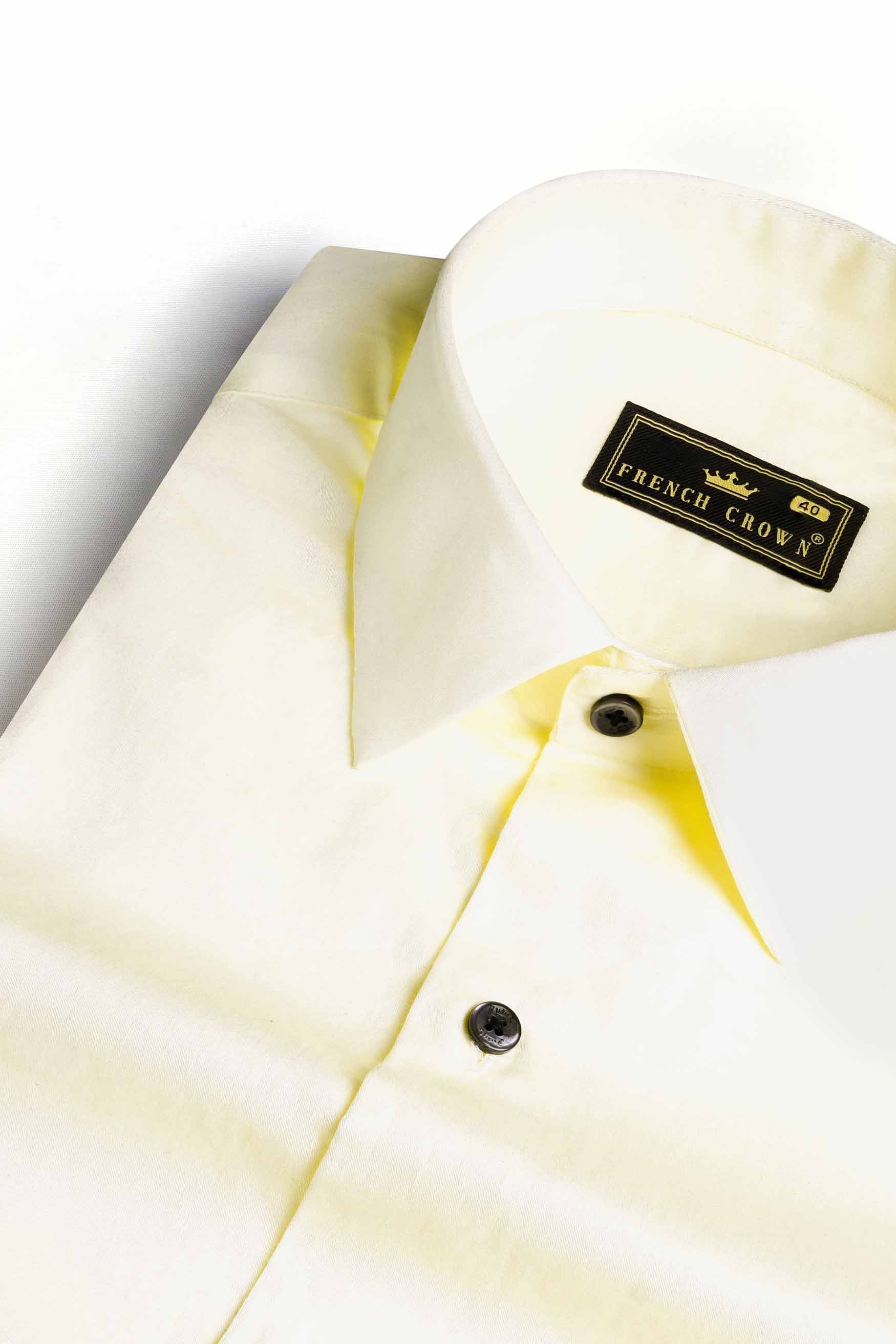 Wheatfield Cream Subtle Sheen Super Soft Premium Cotton Shirt