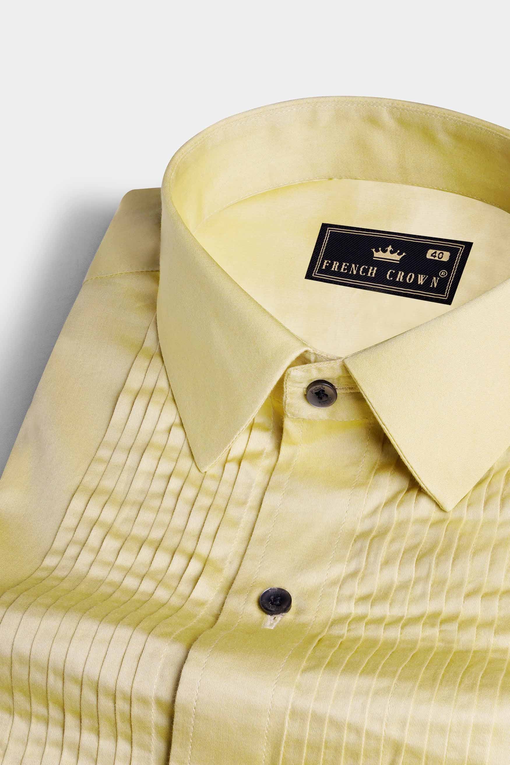 Fawn Brown Subtle Sheen Super Soft Premium Cotton Tuxedo Shirt