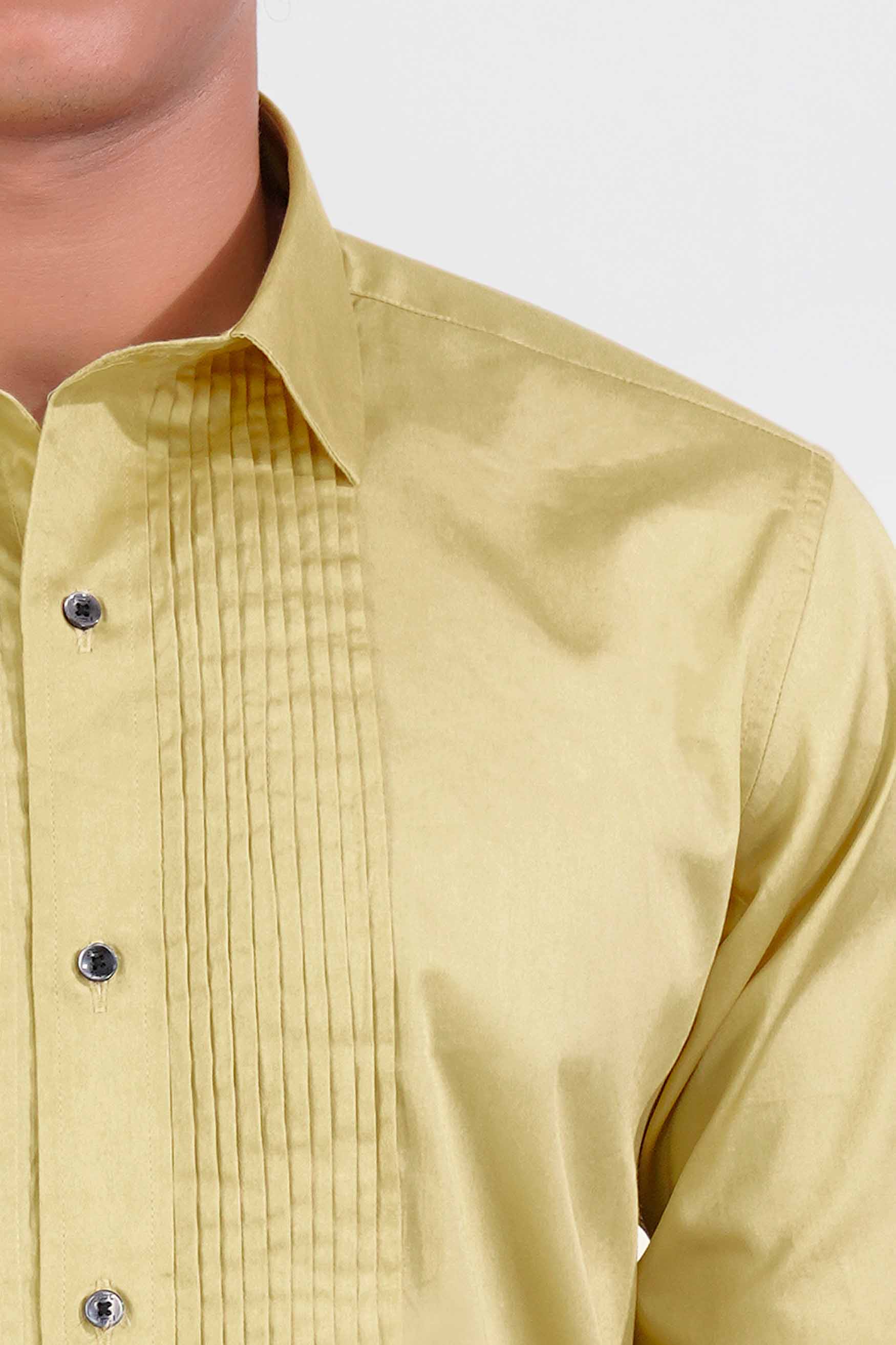 Fawn Brown Subtle Sheen Super Soft Premium Cotton Tuxedo Shirt