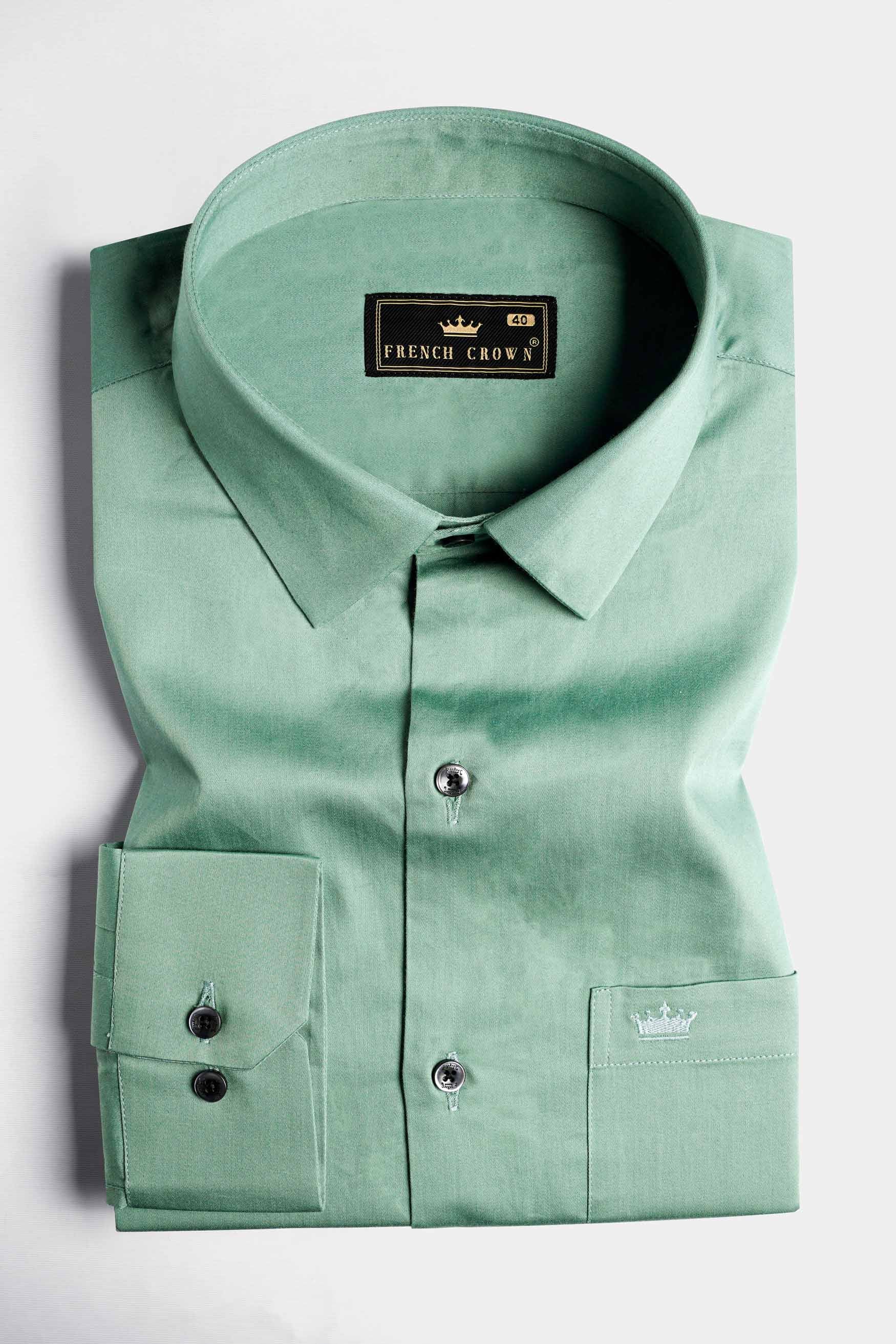 Oxley Green Subtle Sheen Super Soft Premium Cotton Shirt