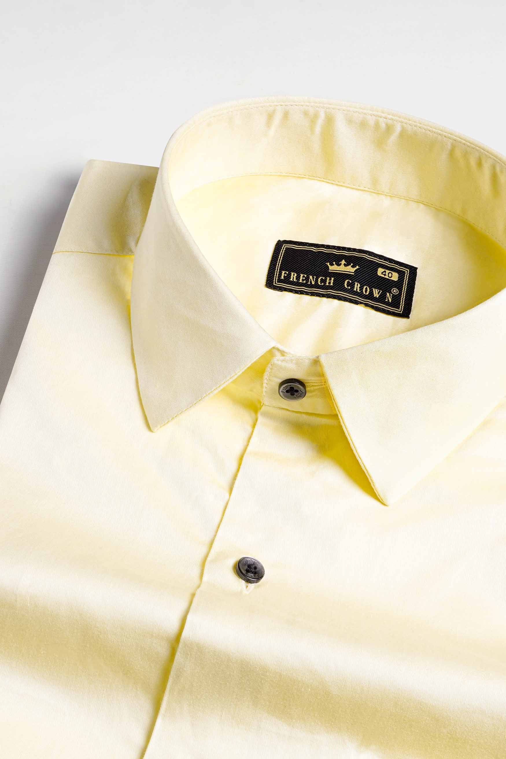 Maize Beige Subtle Sheen Super Soft Premium Cotton Shirt