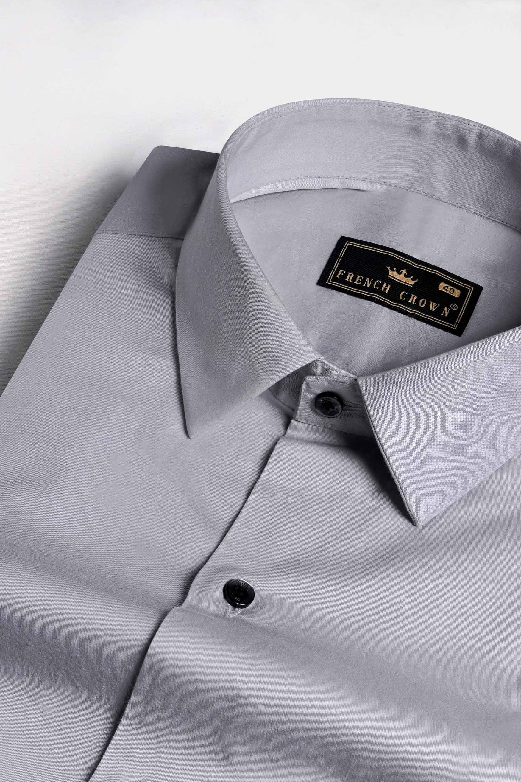 Storm Gray Subtle Sheen Super Soft Premium Cotton Shirt