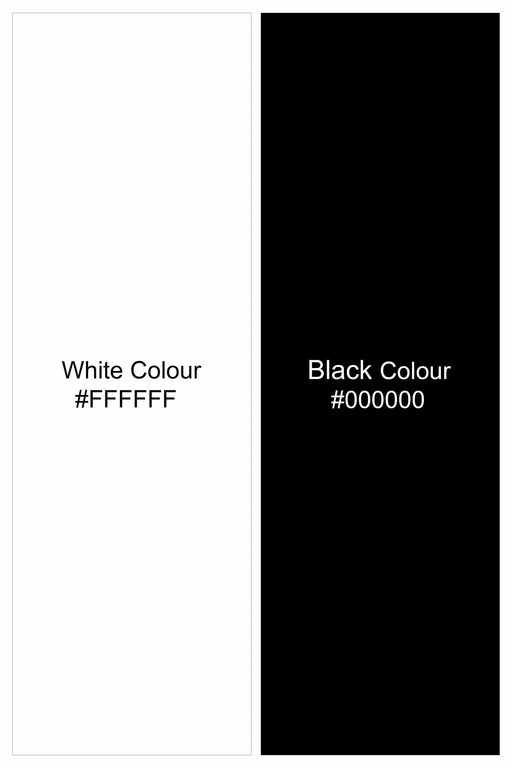 Bright White and Black Printed Subtle Sheen Super Soft Premium Cotton Shirt