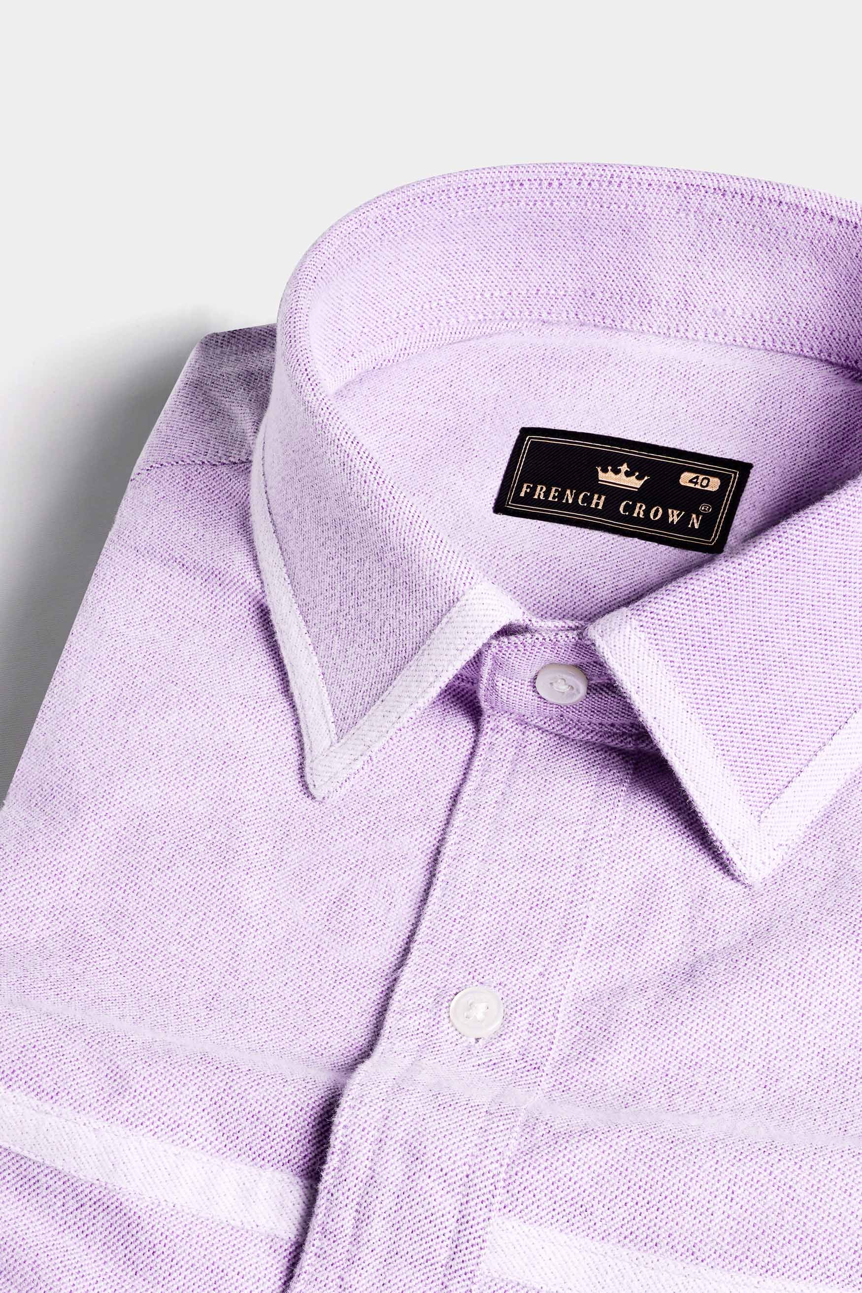 Wisteria Purple with White Border Flannel Shirt