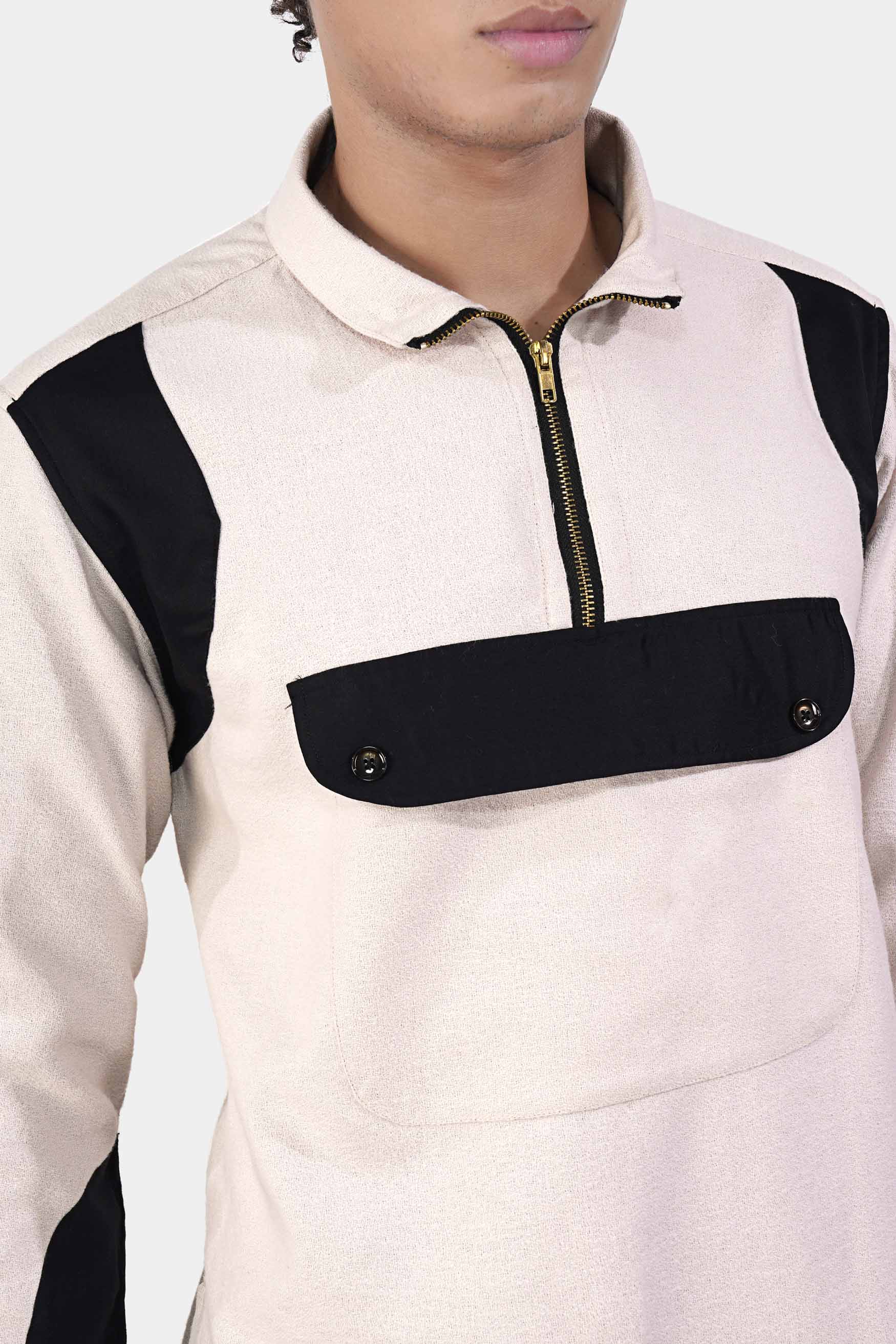 Cavern Cream and Black Royal Oxford Designer Jacket