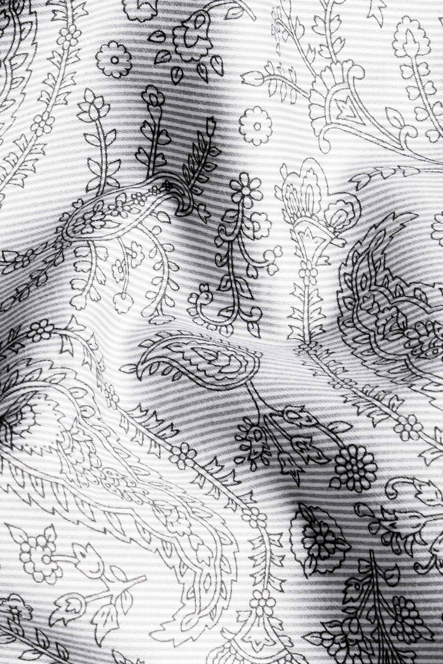 Nobel Gray and Black Paisley Printed Super Soft Premium Cotton Designer Shirt