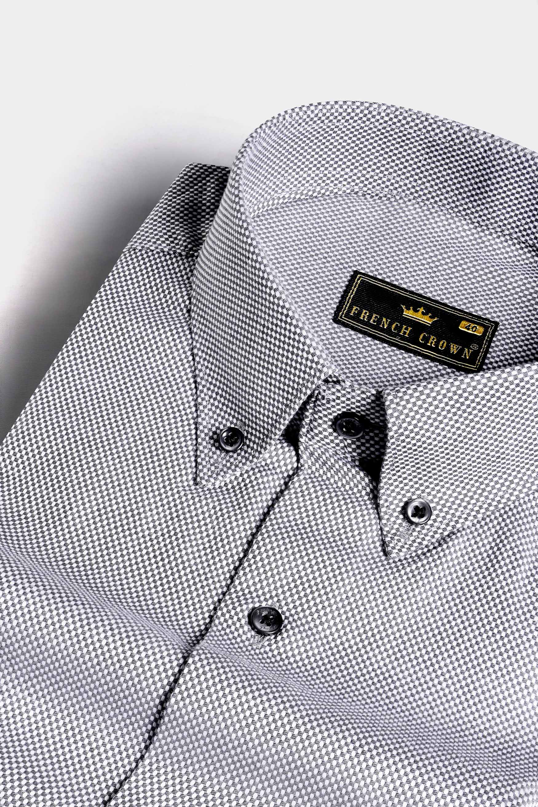 Oslo Gray Dobby Textured Premium Giza Cotton Designer Shirt