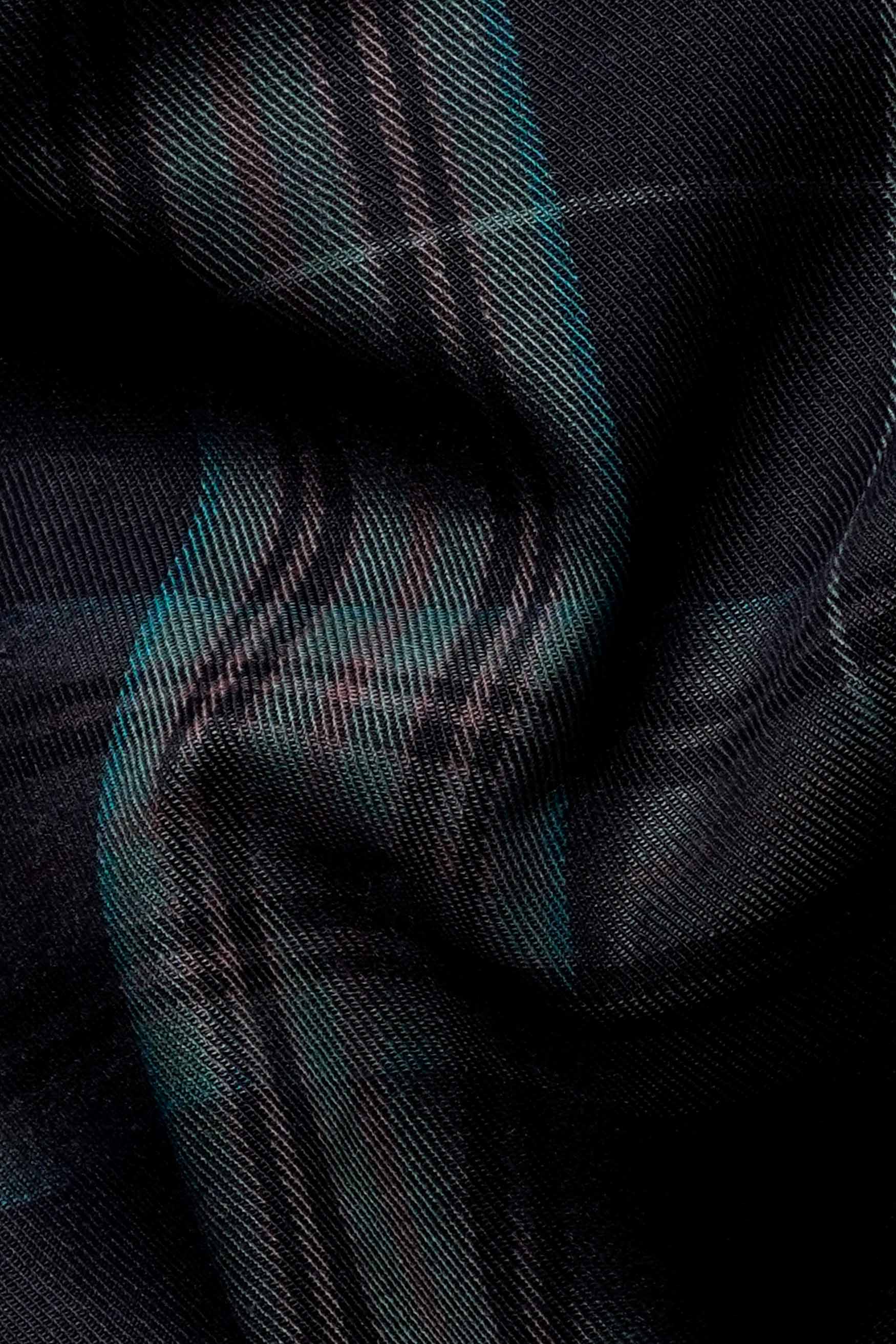 Cinder Black and Wenge Brown Twill Plaid Premium Cotton Button Down Shirt
