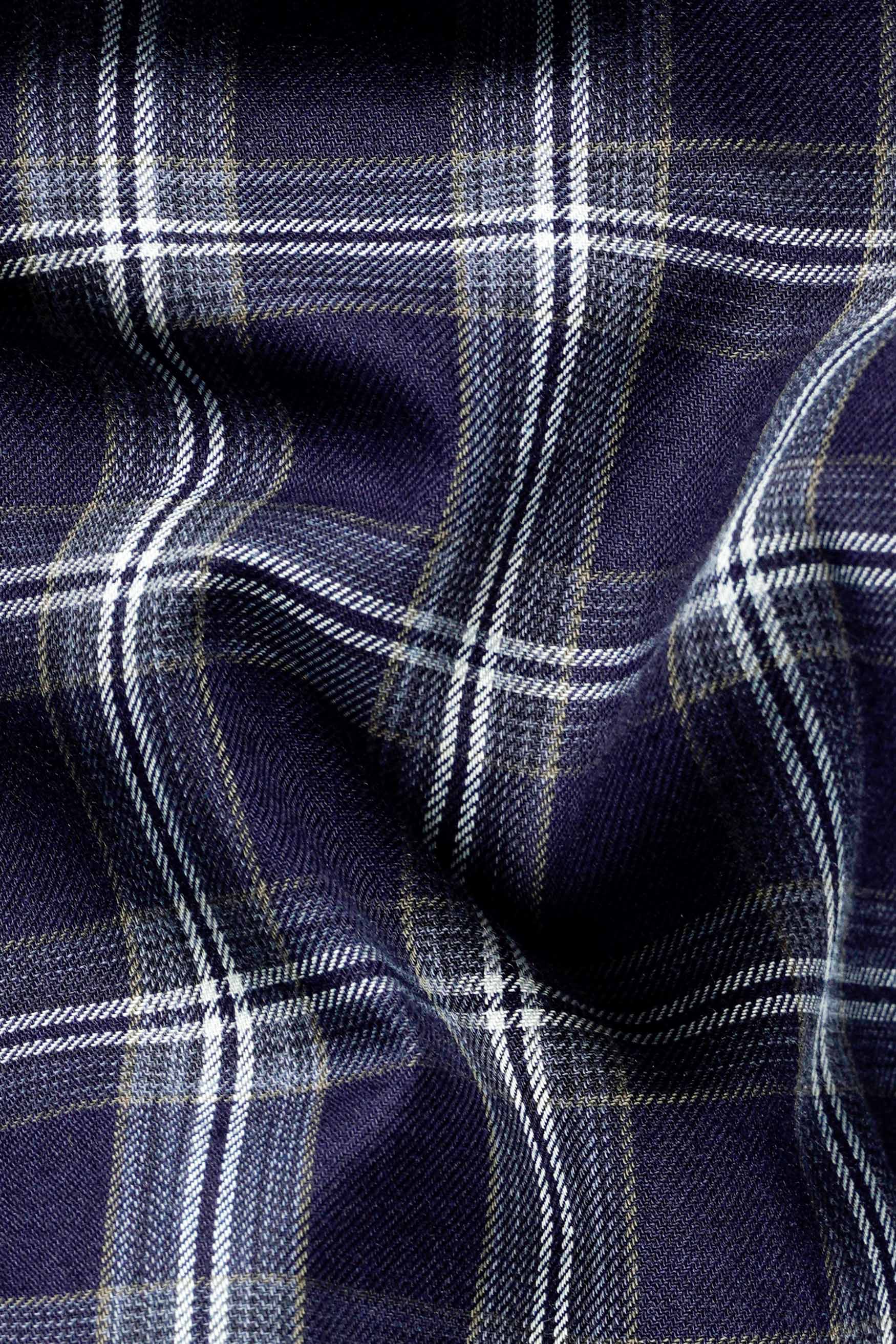 Haiti Blue and White Twill Plaid Premium Cotton Shirt