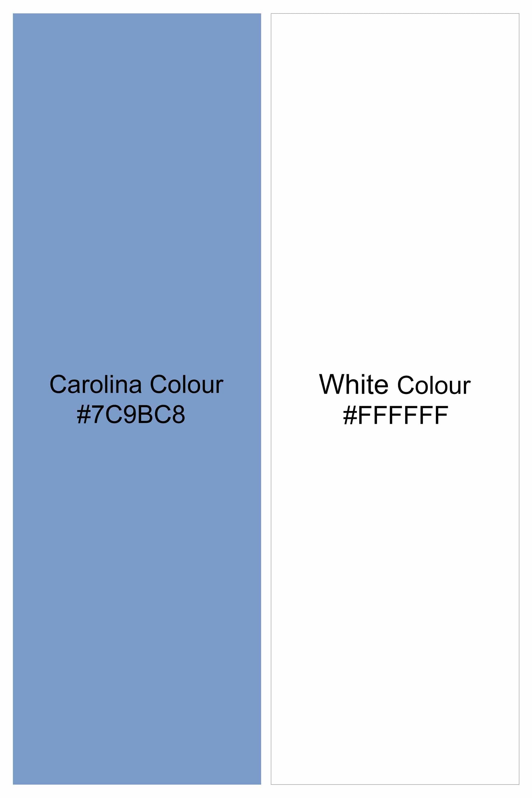 Carolina Blue and White Jacquard Textured Premium Giza Cotton Shirt
