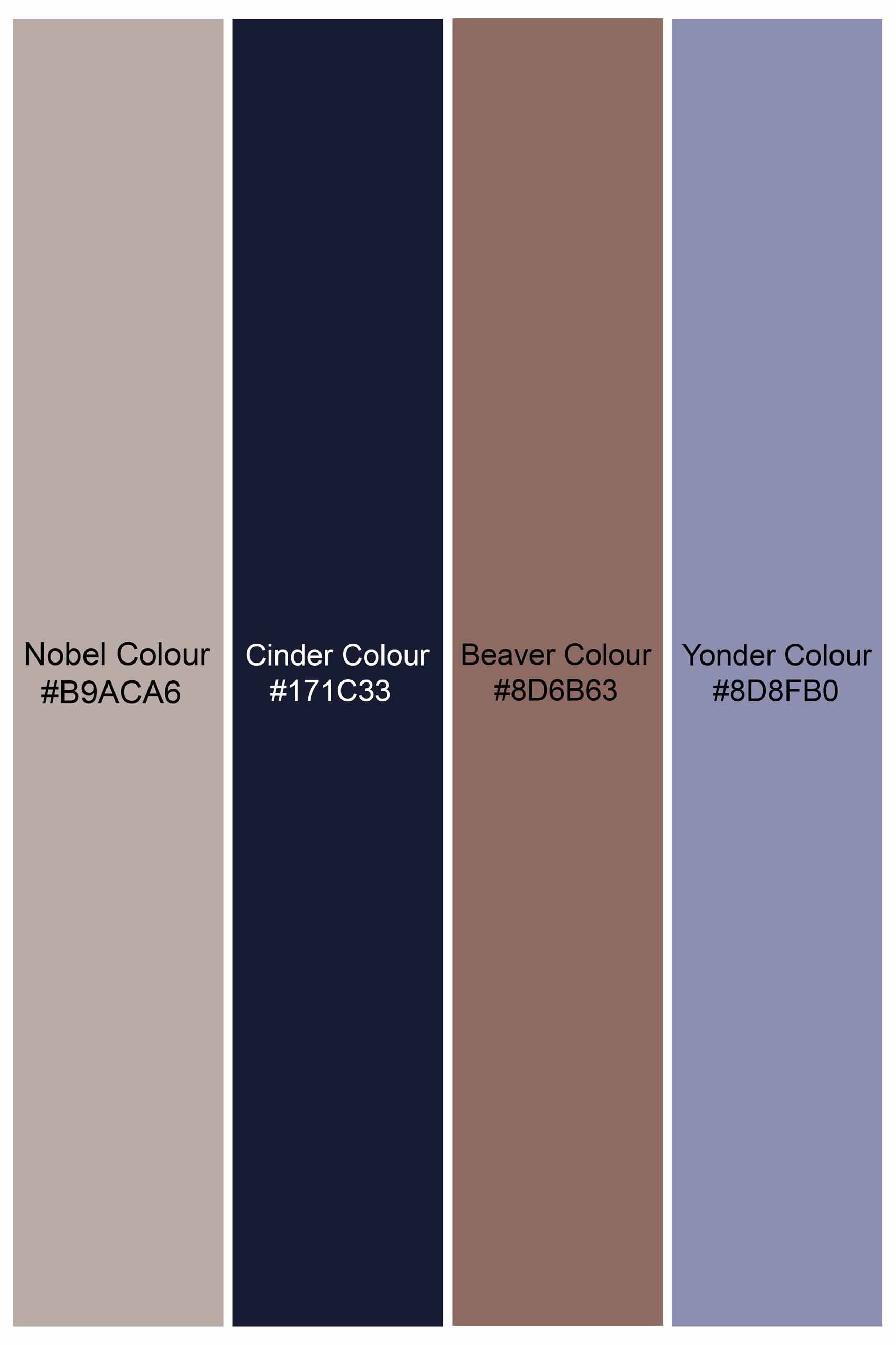 Nobel Brown and Cinder Blue Twill Plaid Premium Cotton Shirt