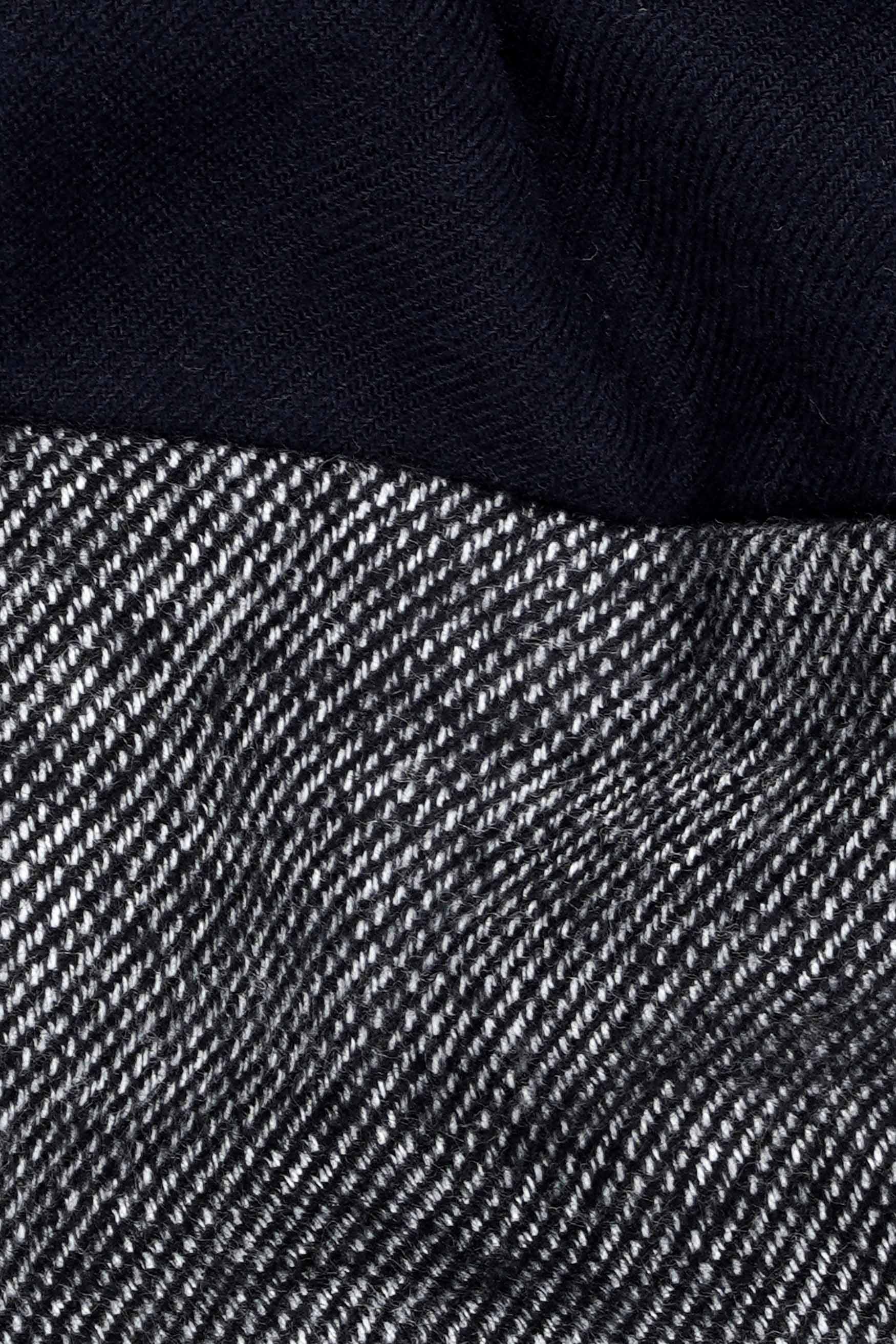 Cinder Blue and Nobel Gray Flannel Designer Hoodie Shirt