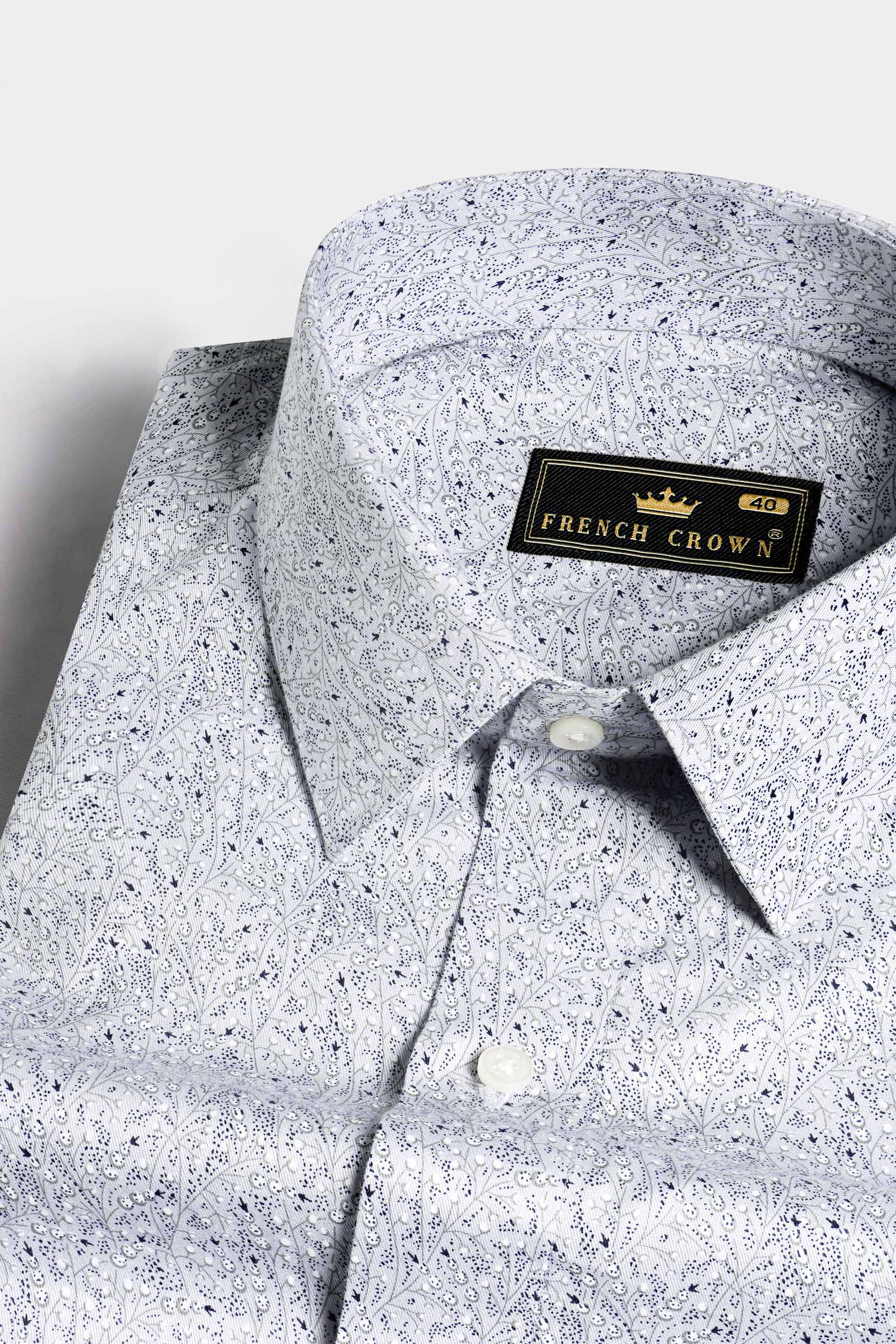 Casper Blue Printed Royal Oxford Shirt