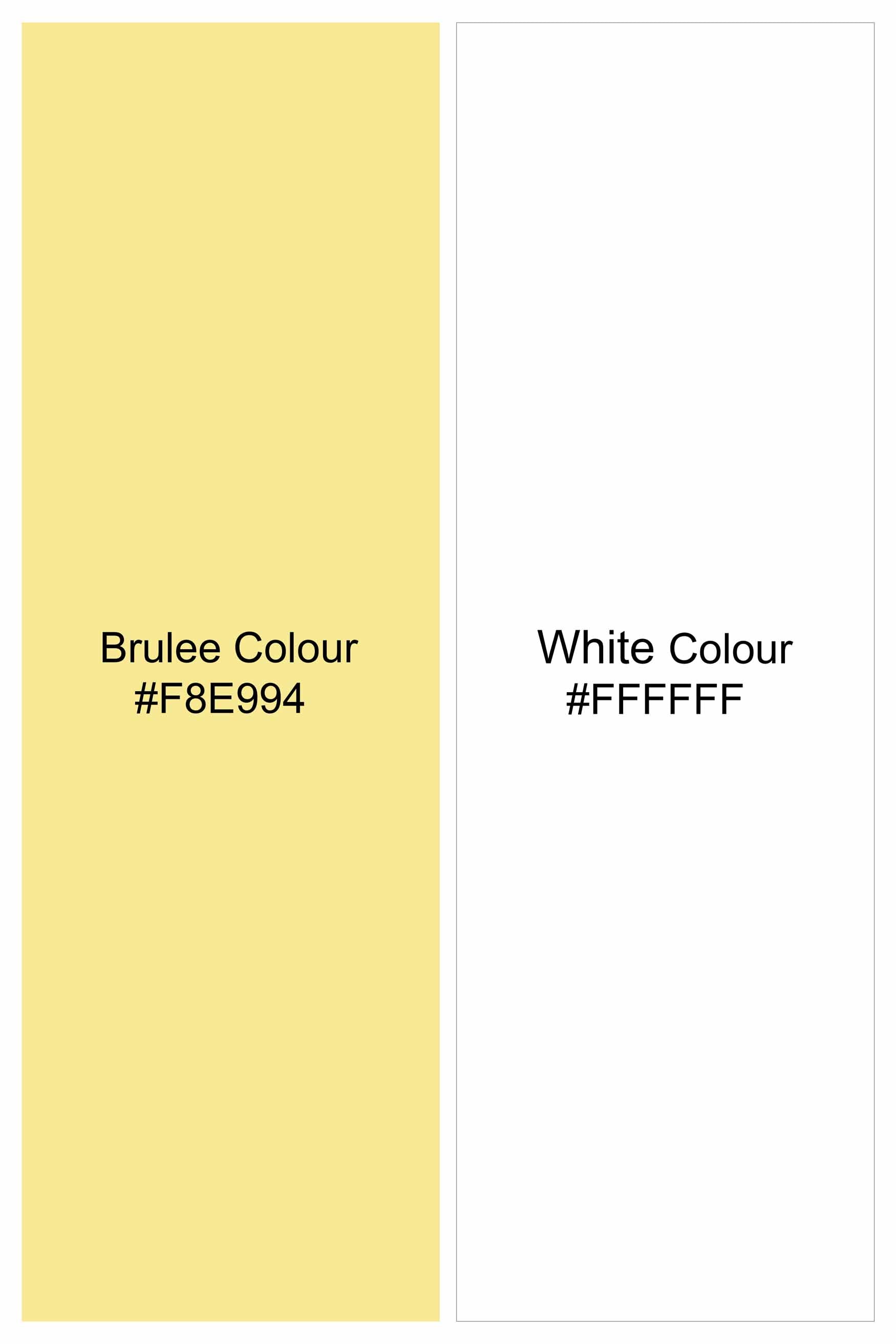 Brulee Yellow and White Striped Luxurious Linen Kurta Shirt