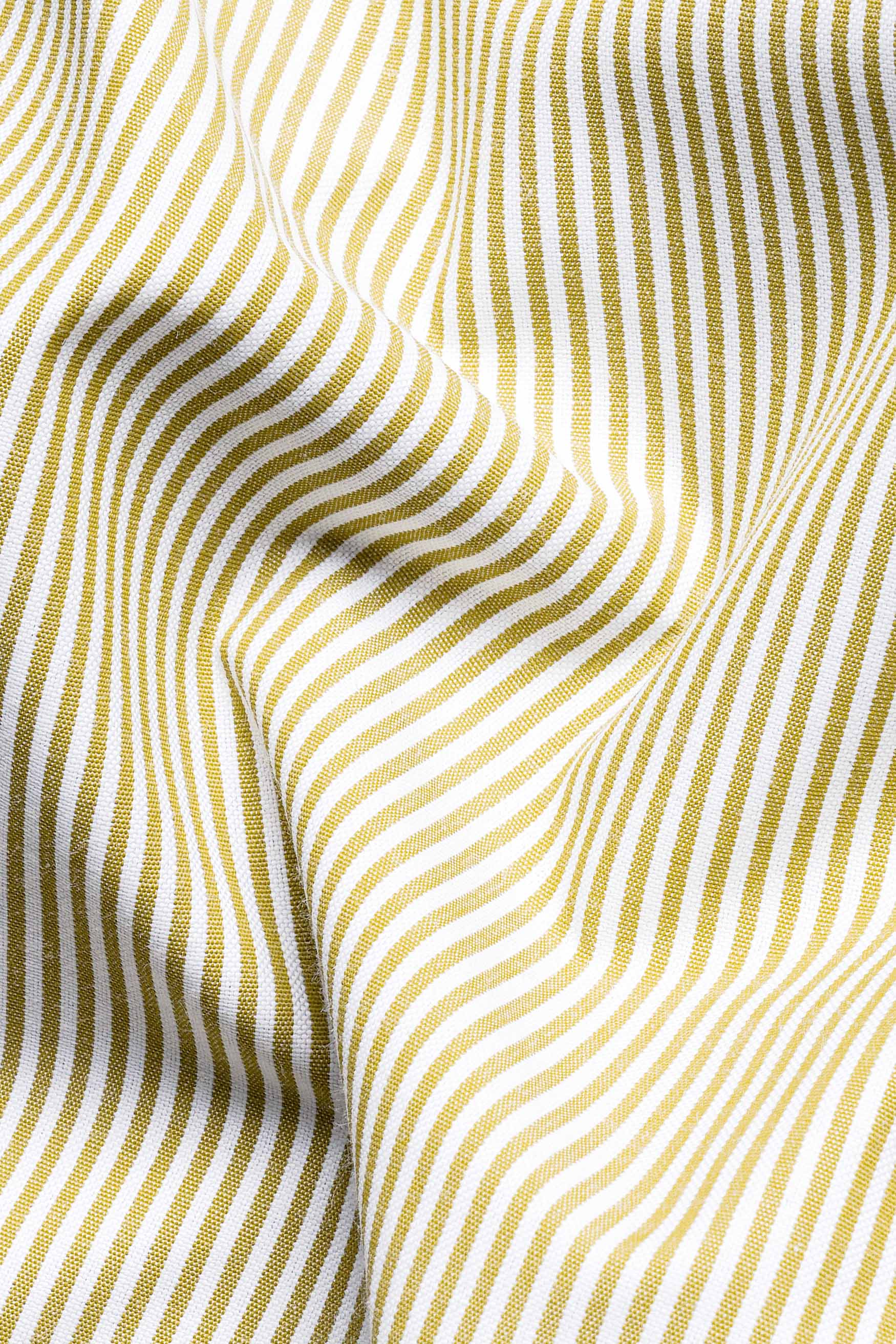 Desert Brown and White Pinstriped  Premium Cotton Shirt