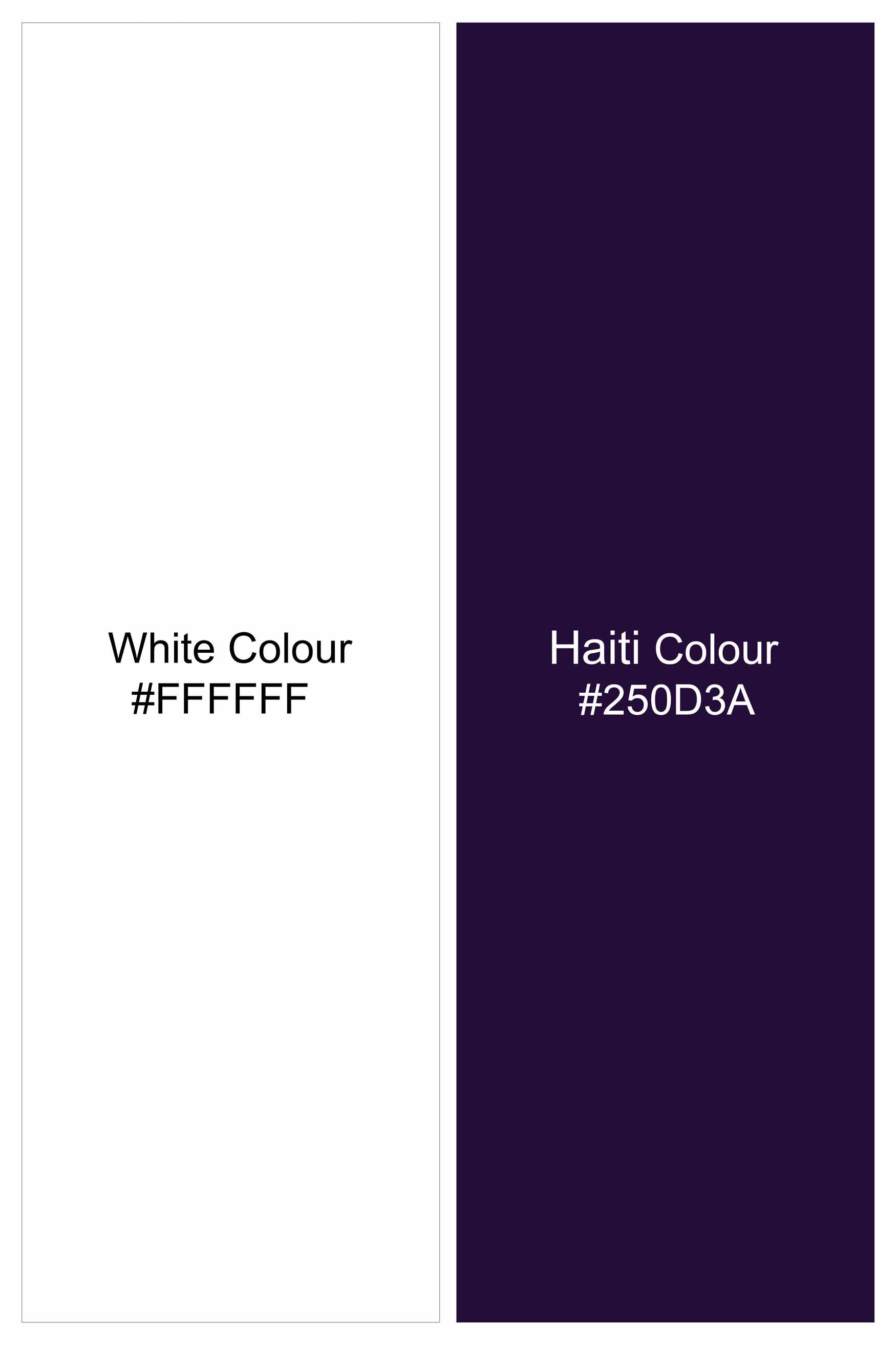 Bright White and Haiti Blue Striped Premium Cotton Designer Shirt