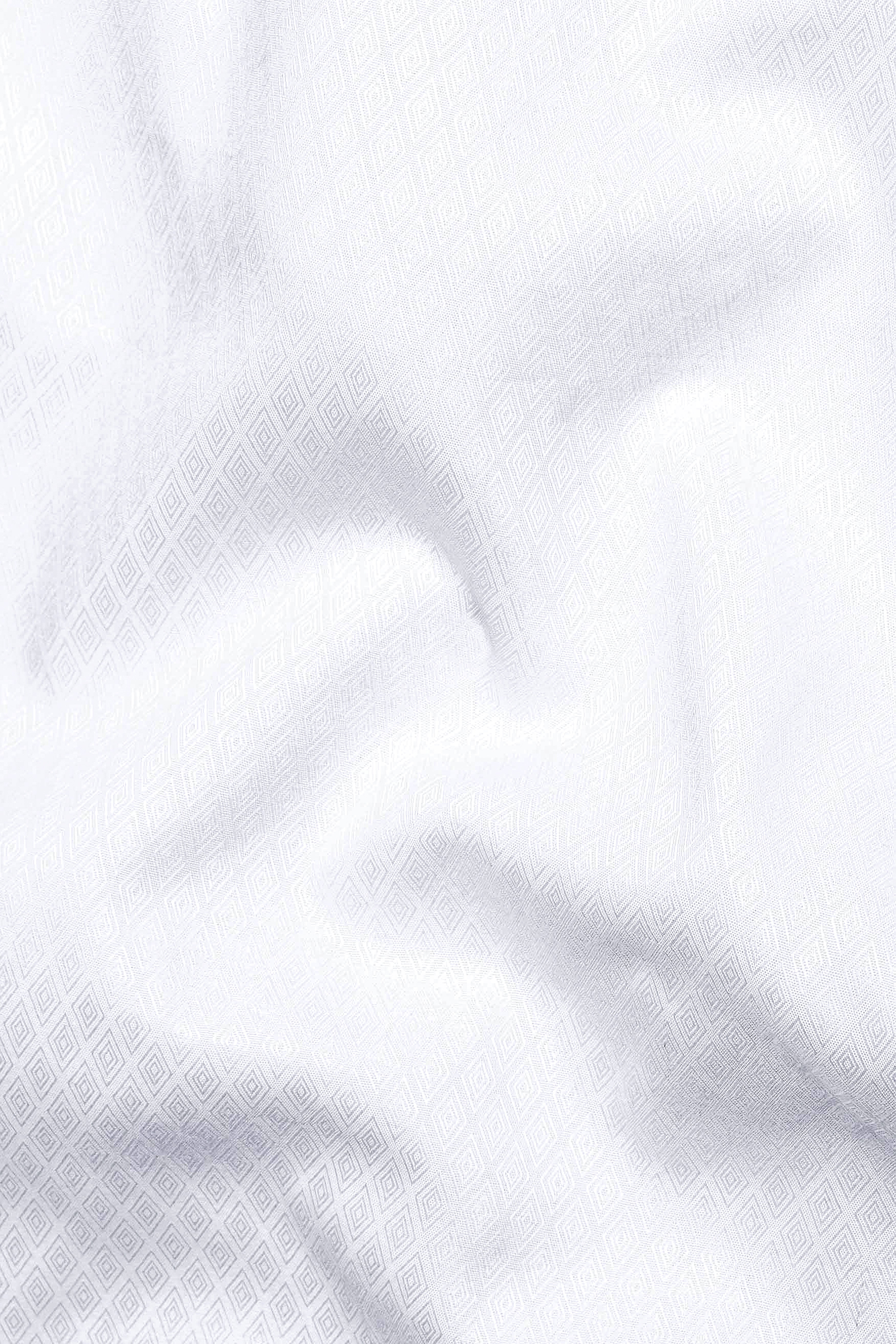 Bright White Dobby Textured Premium Giza Cotton Shirt
