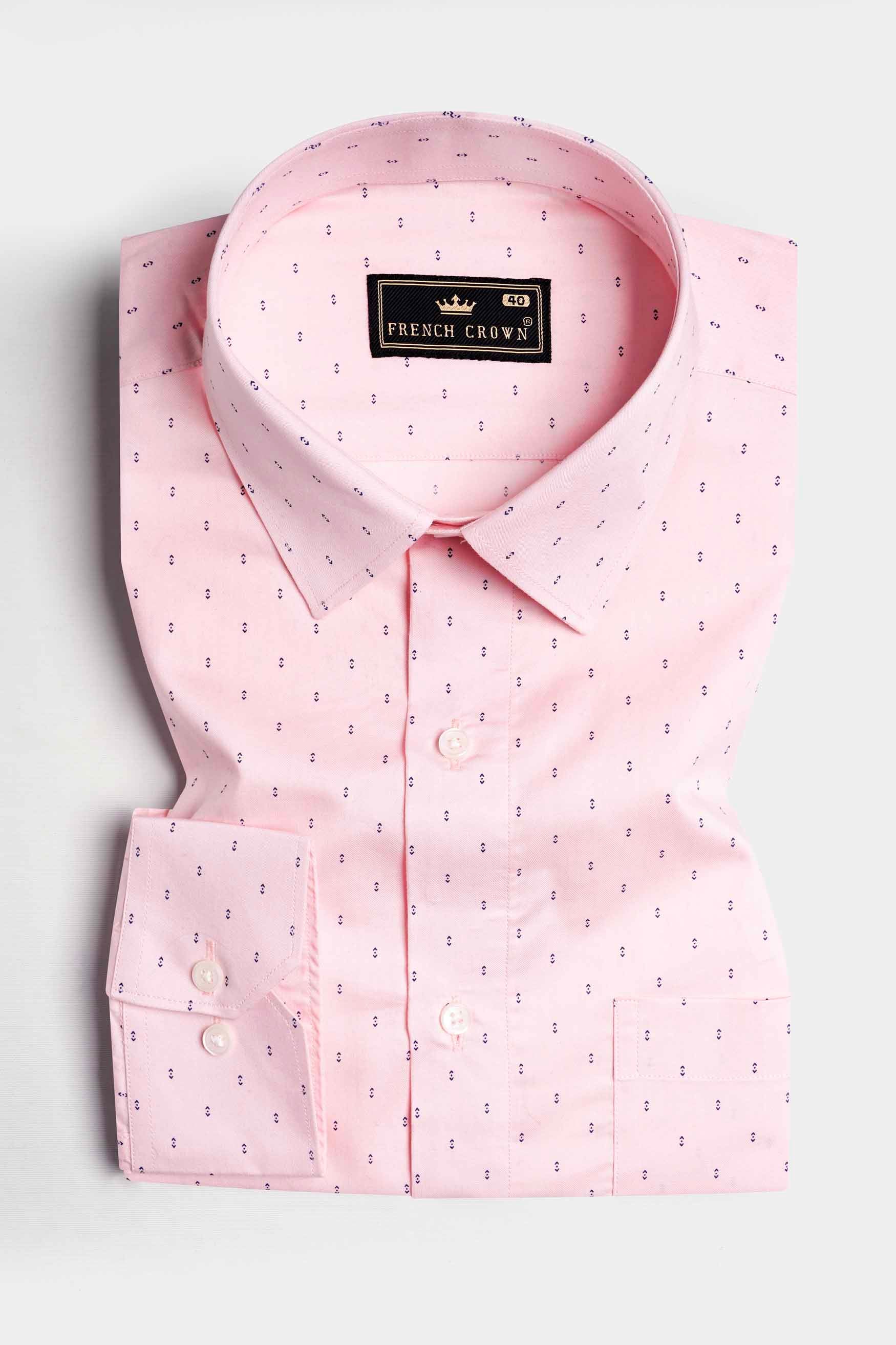 Thistle Pink Printed Twill Premium Cotton Shirt