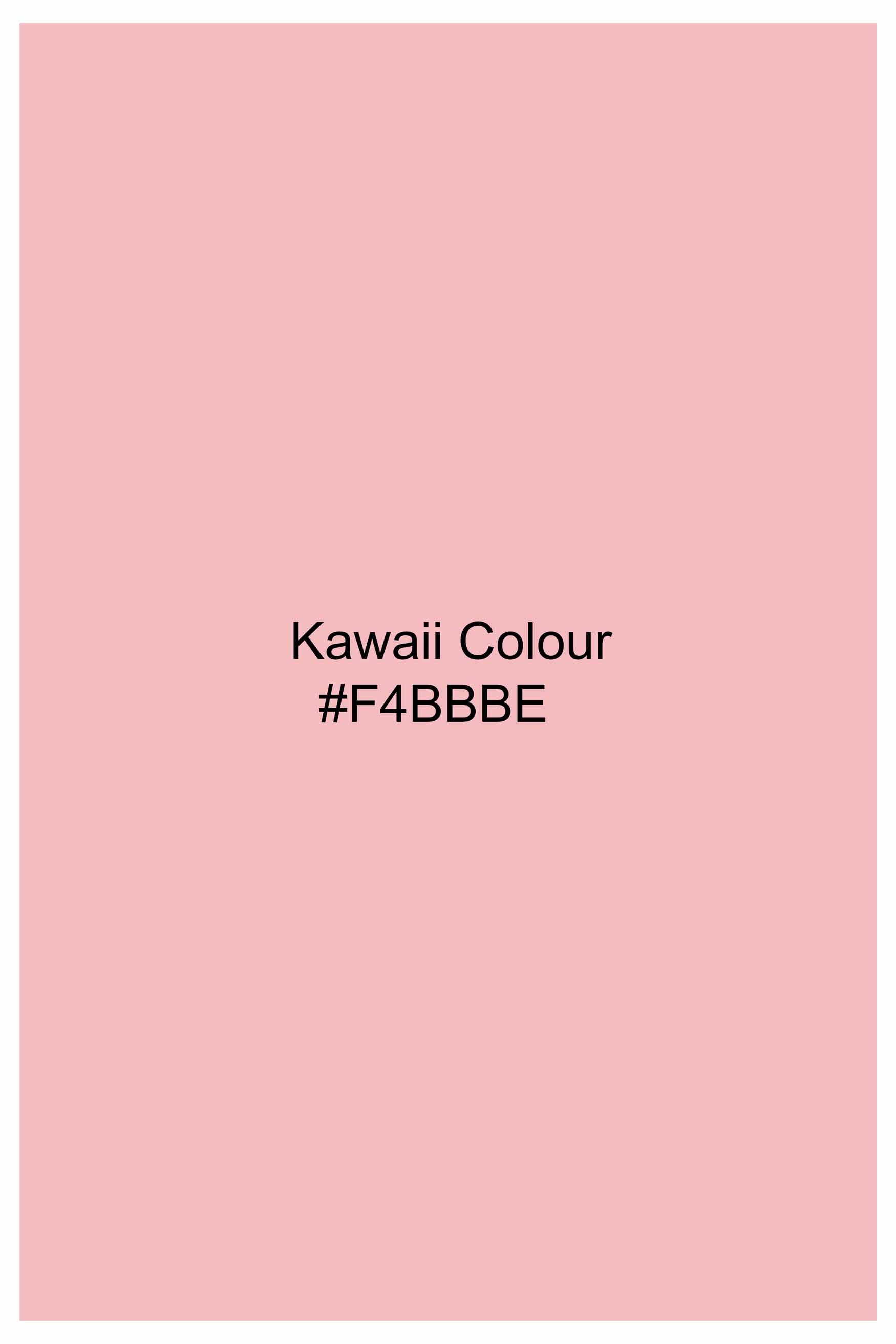 Kawai Pink Half Deer and Half Floral Embroidered Super Soft Premium Cotton Designer Shirt