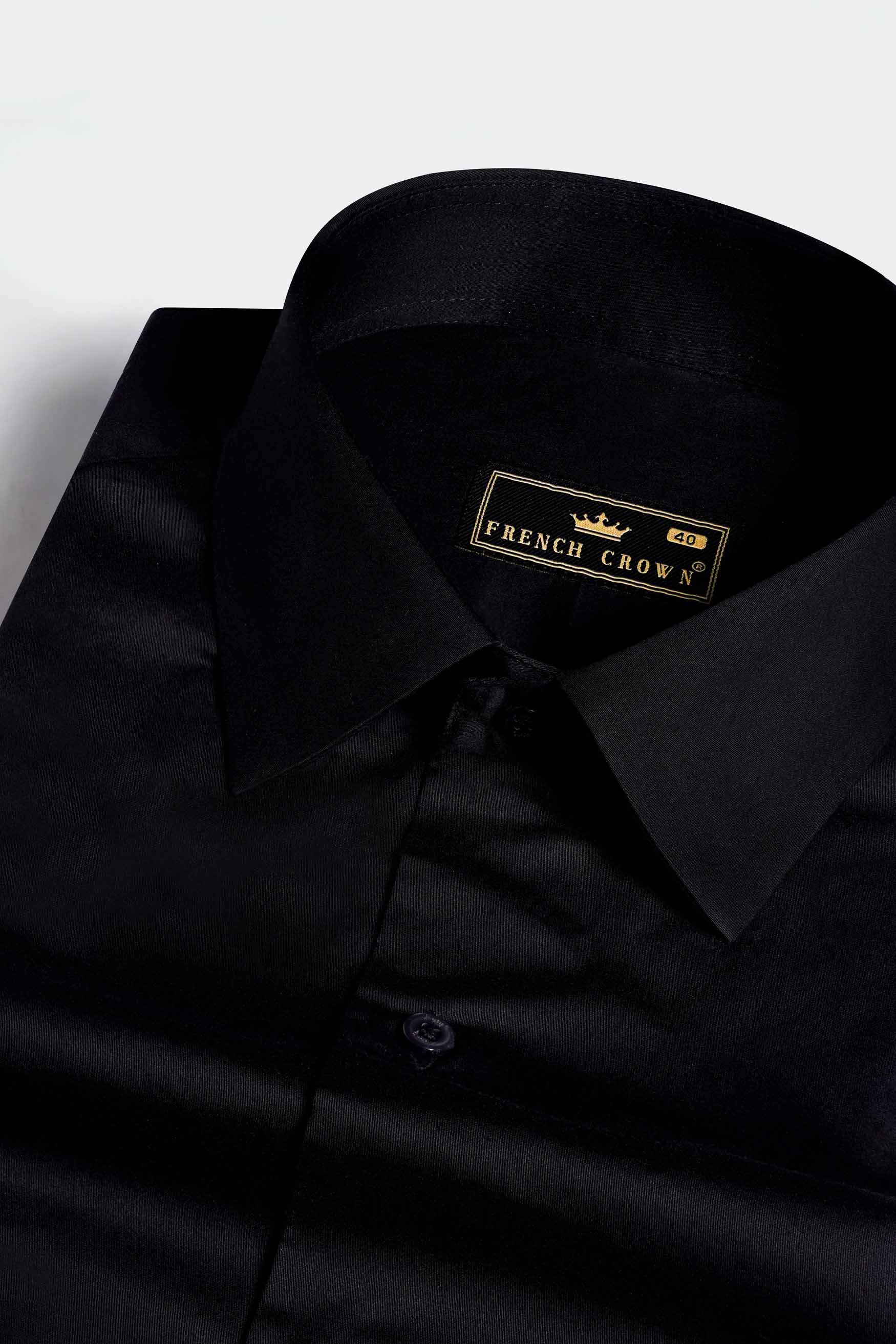 Jade Black Patchwork Subtle Sheen Super Soft Premium Cotton Designer Shirt