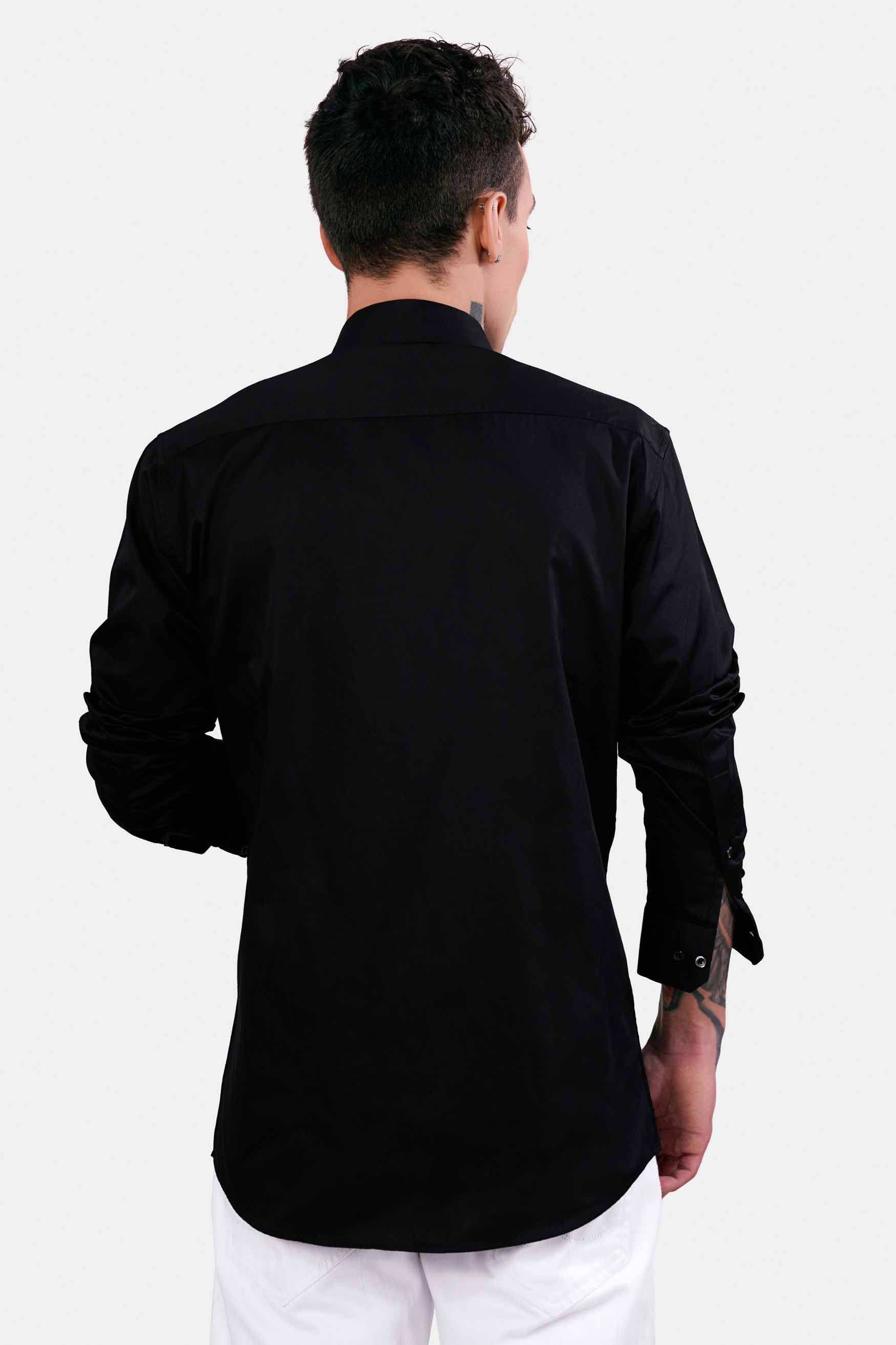 Jade Black Patchwork Subtle Sheen Super Soft Premium Cotton Designer Shirt