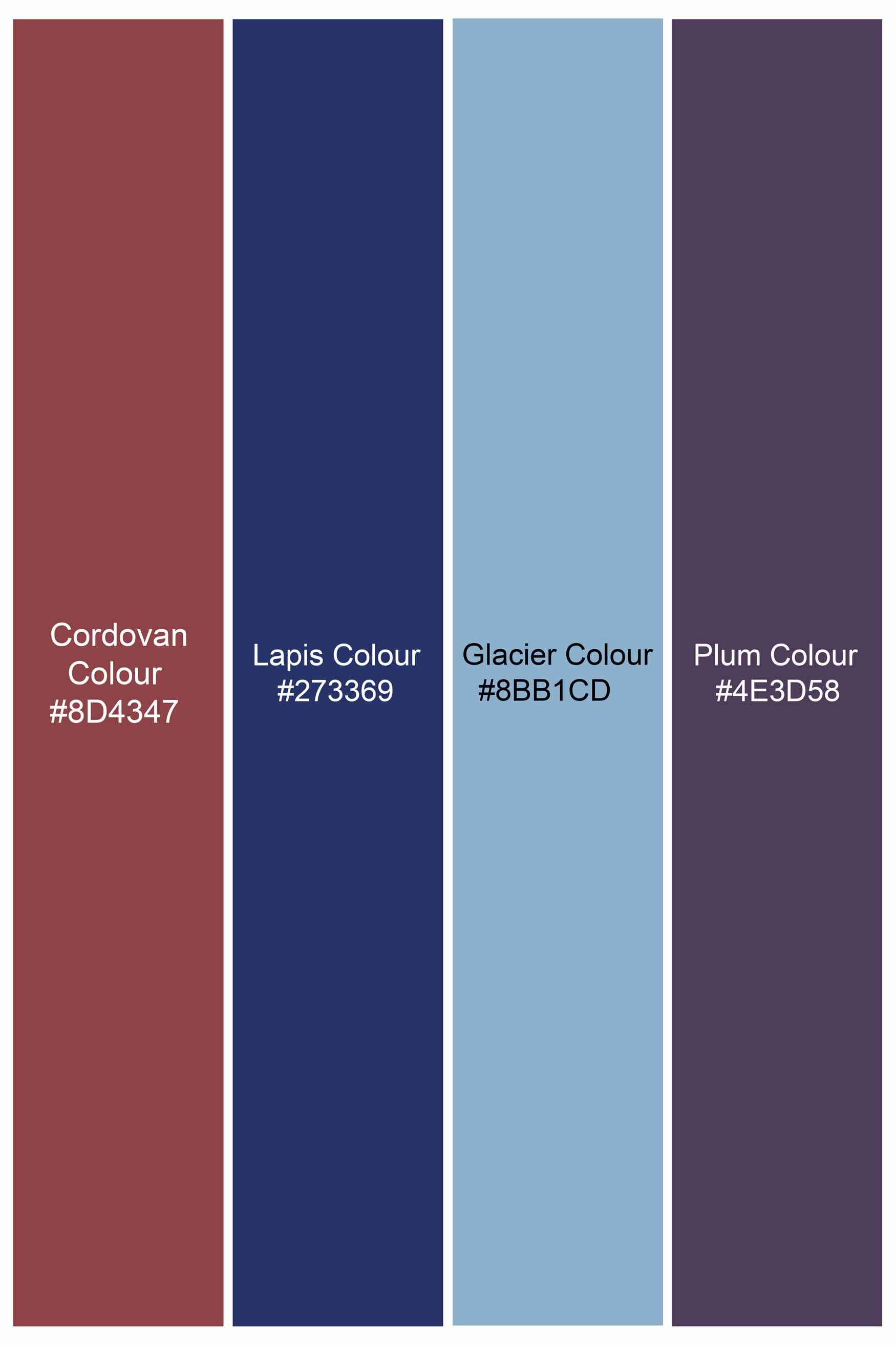 Lapis Blue with Cordovan Brown and Glacier Blue Checkered Royal Oxford Shirt