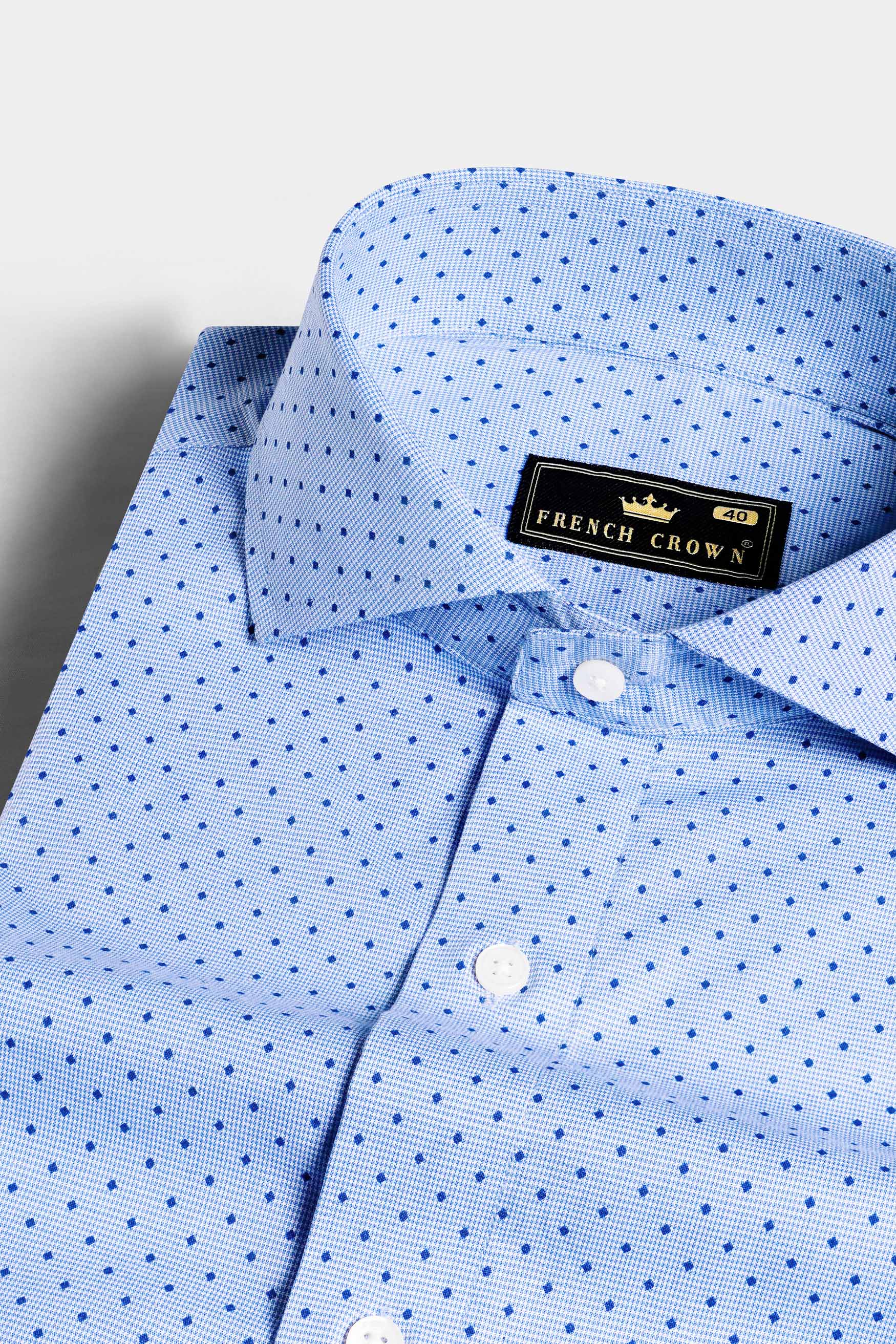 Glacier Blue and Smalt Blue Houndstooth Shirt