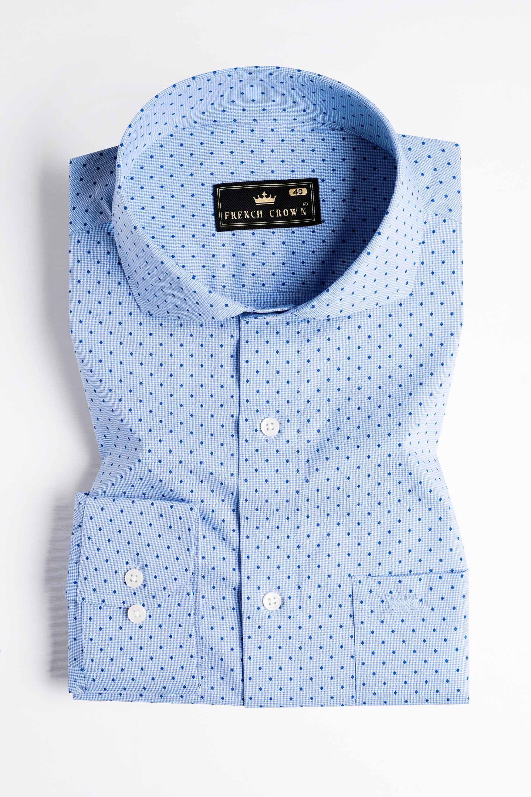 Glacier Blue and Smalt Blue Houndstooth Shirt