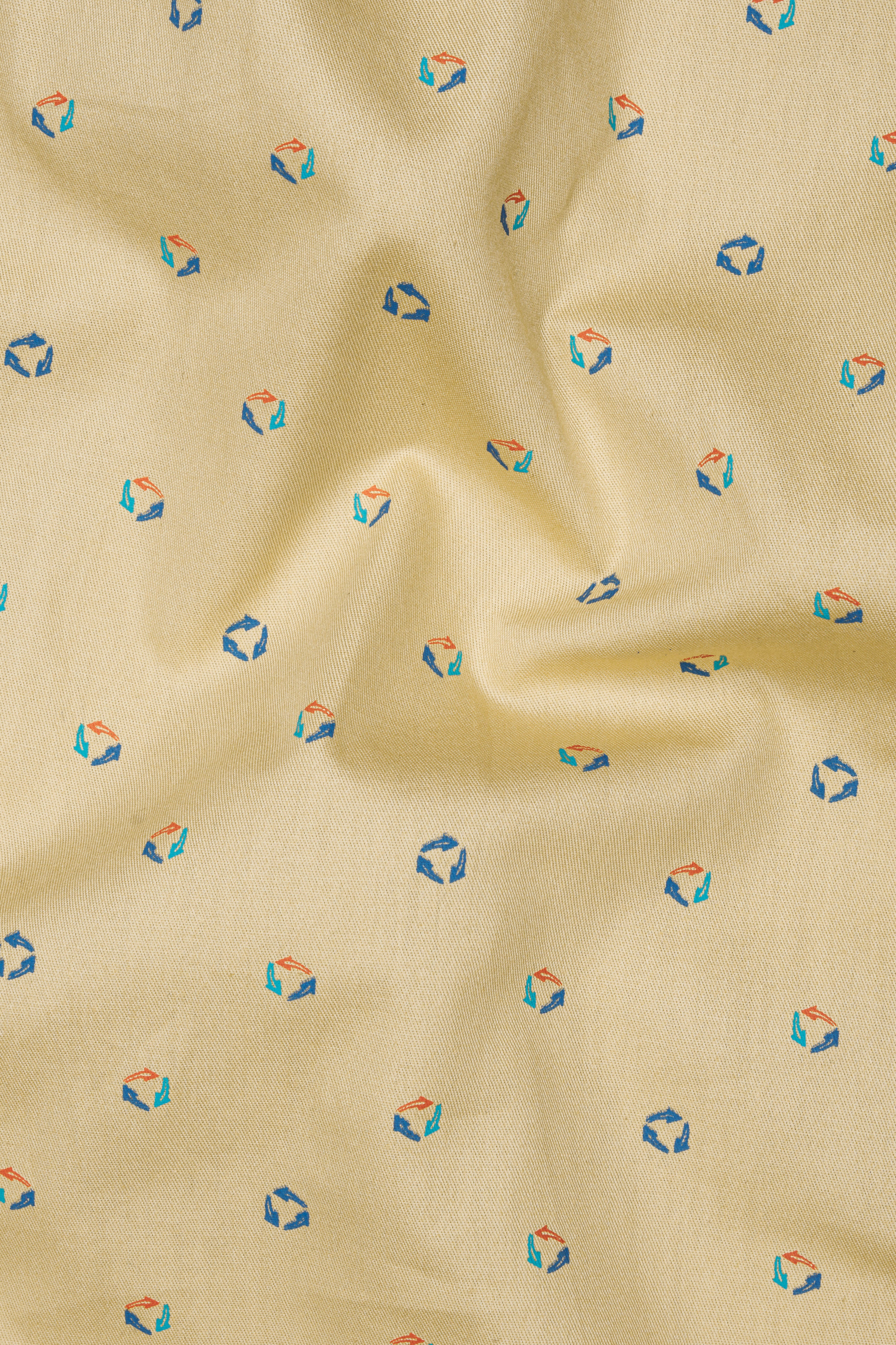 Burly Brown Printed Royal Oxford Button Down Shirt