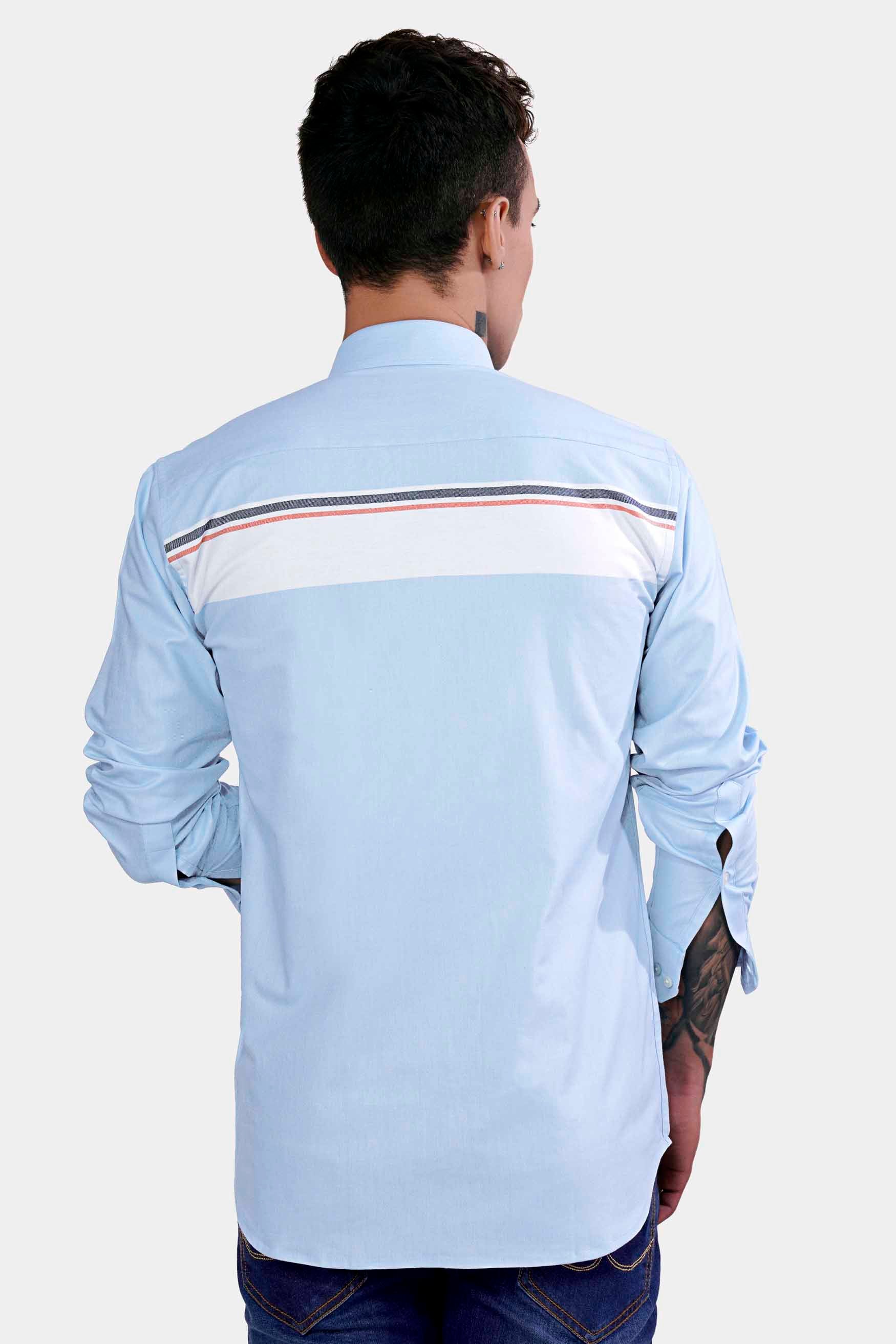 Beau Blue and Bright White Multicolour Striped Royal Oxford Shirt