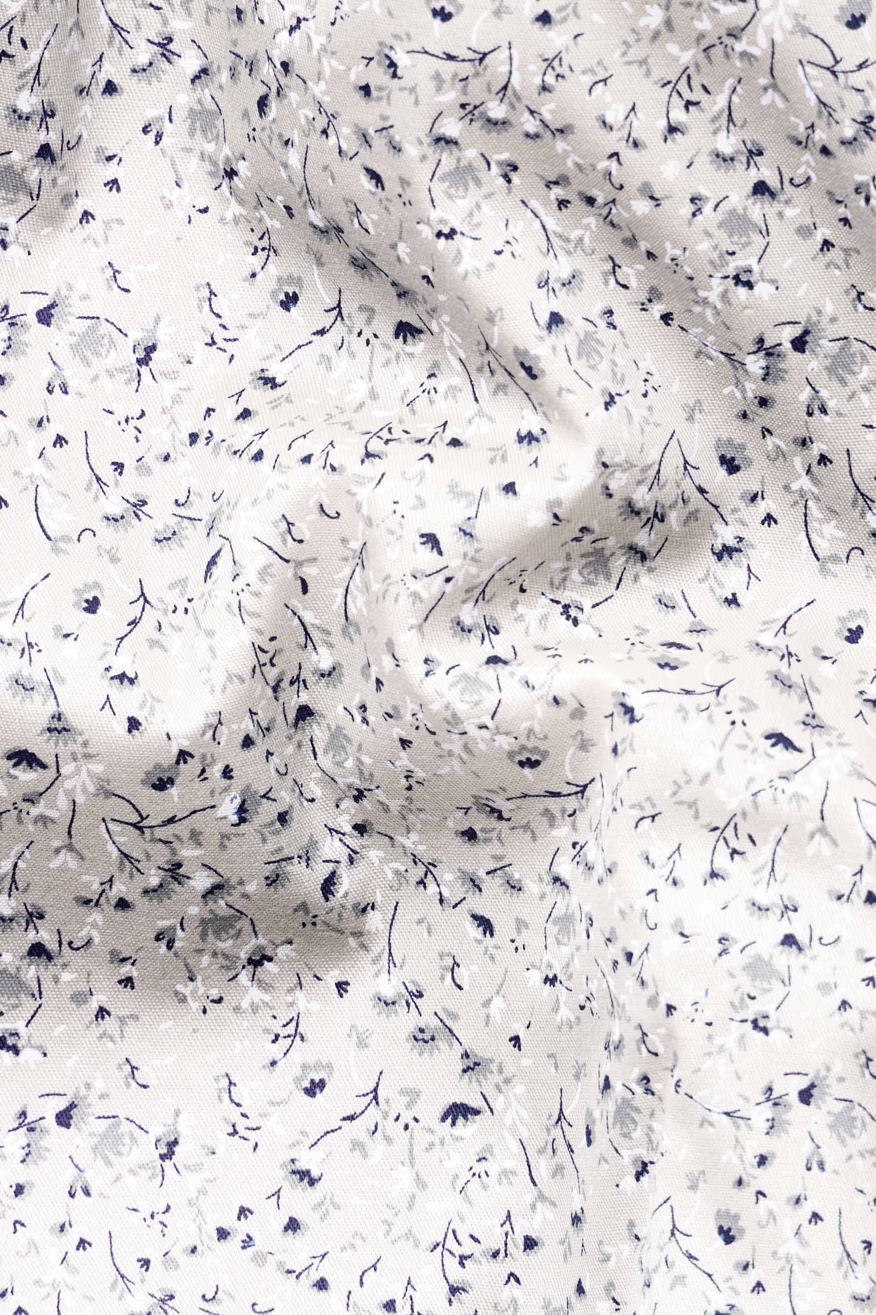 Bon Jour Cream and Rhino Blue Ditsy Printed Royal Oxford Shirt 11406-38, 11406-H-38, 11406-39, 11406-H-39, 11406-40, 11406-H-40, 11406-42, 11406-H-42, 11406-44, 11406-H-44, 11406-46, 11406-H-46, 11406-48, 11406-H-48, 11406-50, 11406-H-50, 11406-52, 11406-H-52