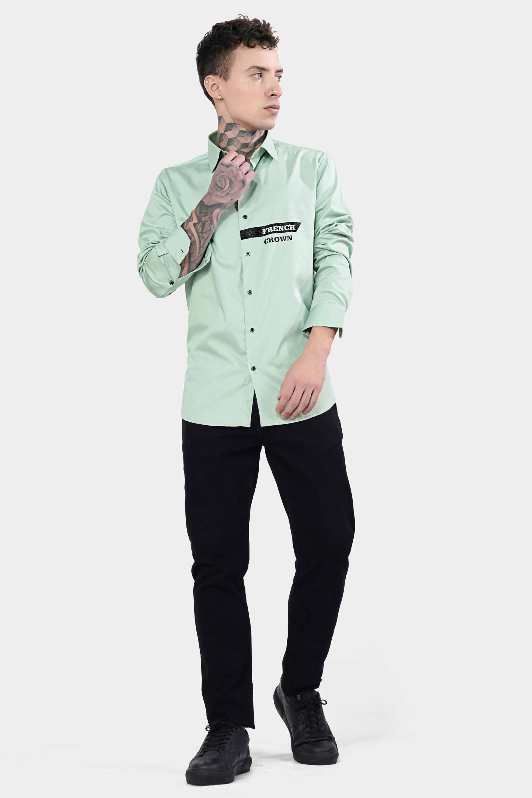 Sprout Green French Crown Foil Printed Subtle Sheen Super Soft Premium Cotton Designer Shirt 11425-BLK-RPRT107-38, 11425-BLK-RPRT107-H-38, 11425-BLK-RPRT107-39, 11425-BLK-RPRT107-H-39, 11425-BLK-RPRT107-40, 11425-BLK-RPRT107-H-40, 11425-BLK-RPRT107-42, 11425-BLK-RPRT107-H-42, 11425-BLK-RPRT107-44, 11425-BLK-RPRT107-H-44, 11425-BLK-RPRT107-46, 11425-BLK-RPRT107-H-46, 11425-BLK-RPRT107-48, 11425-BLK-RPRT107-H-48, 11425-BLK-RPRT107-50, 11425-BLK-RPRT107-H-50, 11425-BLK-RPRT107-52, 11425-BLK-RPRT107-H-52