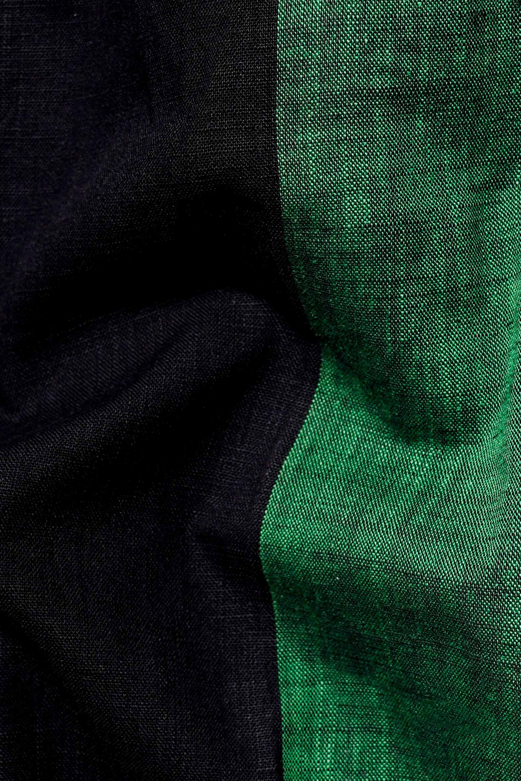 Half Pine Green and Half Jade Black Luxurious Linen Shirt 11429-38, 11429-H-38, 11429-39, 11429-H-39, 11429-40, 11429-H-40, 11429-42, 11429-H-42, 11429-44, 11429-H-44, 11429-46, 11429-H-46, 11429-48, 11429-H-48, 11429-50, 11429-H-50, 11429-52, 11429-H-52