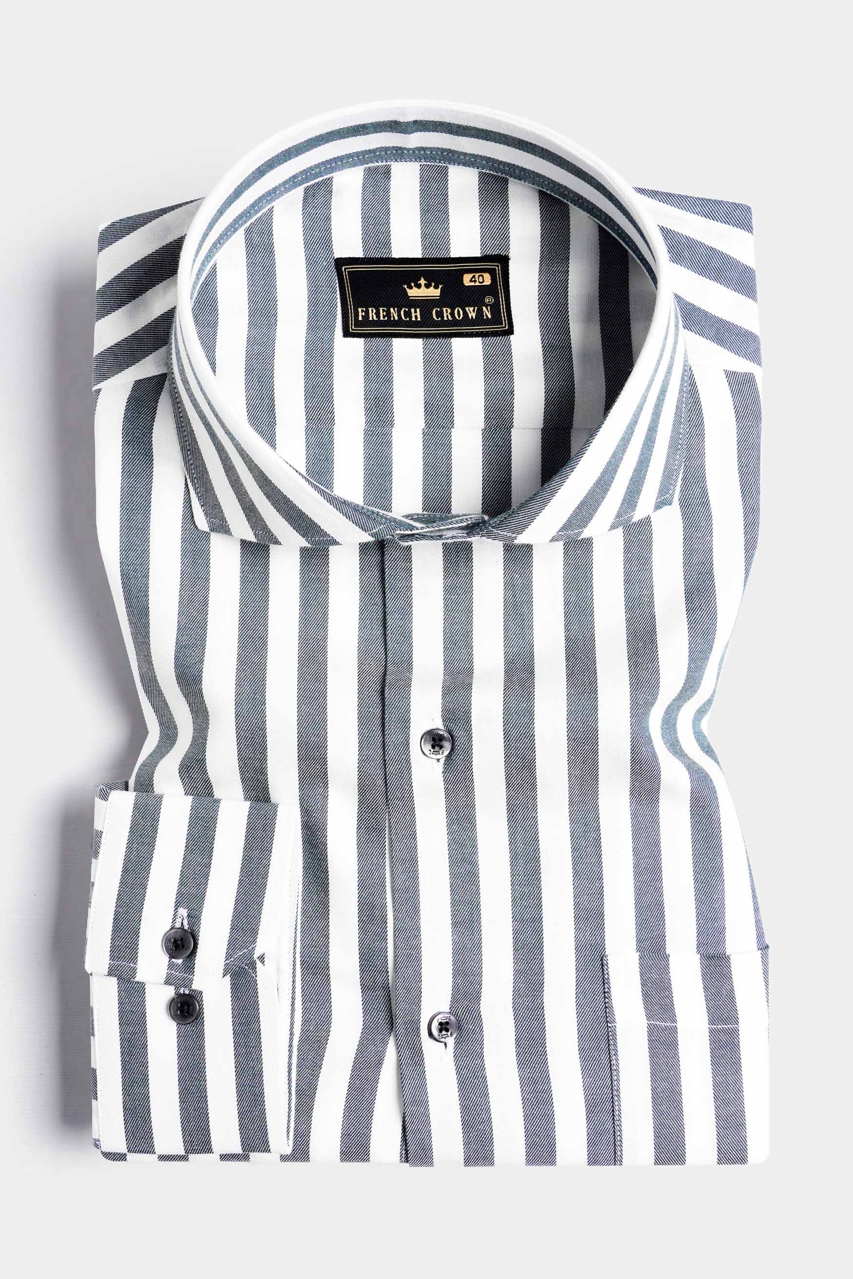 Storm Gray and Bright White Striped Twill Premium Cotton Shirt 11440-CA-BLK-38, 11440-CA-BLK-H-38, 11440-CA-BLK-39, 11440-CA-BLK-H-39, 11440-CA-BLK-40, 11440-CA-BLK-H-40, 11440-CA-BLK-42, 11440-CA-BLK-H-42, 11440-CA-BLK-44, 11440-CA-BLK-H-44, 11440-CA-BLK-46, 11440-CA-BLK-H-46, 11440-CA-BLK-48, 11440-CA-BLK-H-48, 11440-CA-BLK-50, 11440-CA-BLK-H-50, 11440-CA-BLK-52, 11440-CA-BLK-H-52