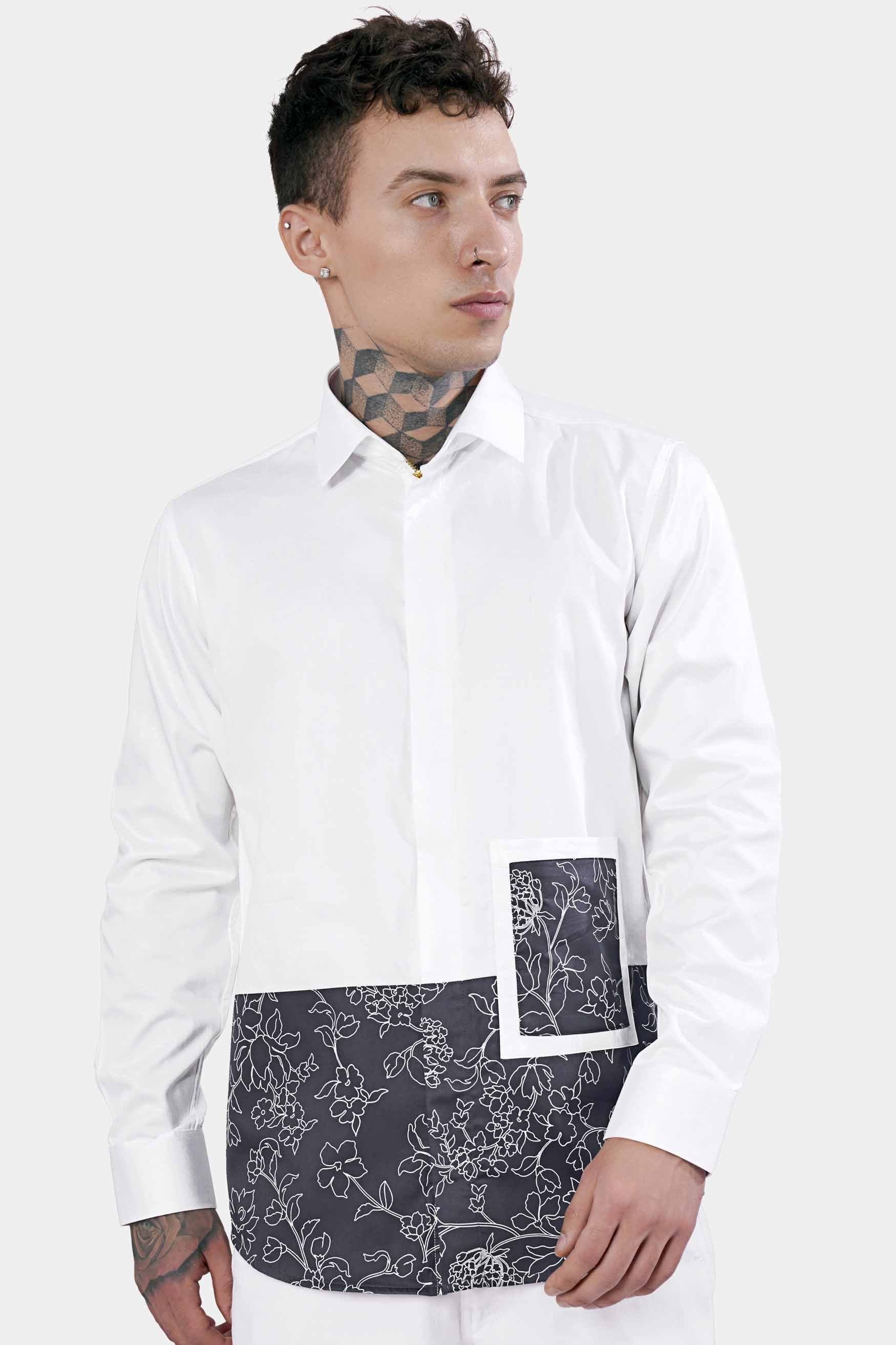 Bright White and Tuna Gray Leaves Printed Subtle Sheen Super Soft Premium Cotton Designer Shirt 11445-ZP-P479-38, 11445-ZP-P479-H-38, 11445-ZP-P479-39, 11445-ZP-P479-H-39, 11445-ZP-P479-40, 11445-ZP-P479-H-40, 11445-ZP-P479-42, 11445-ZP-P479-H-42, 11445-ZP-P479-44, 11445-ZP-P479-H-44, 11445-ZP-P479-46, 11445-ZP-P479-H-46, 11445-ZP-P479-48, 11445-ZP-P479-H-48, 11445-ZP-P479-50, 11445-ZP-P479-H-50, 11445-ZP-P479-52, 11445-ZP-P479-H-52