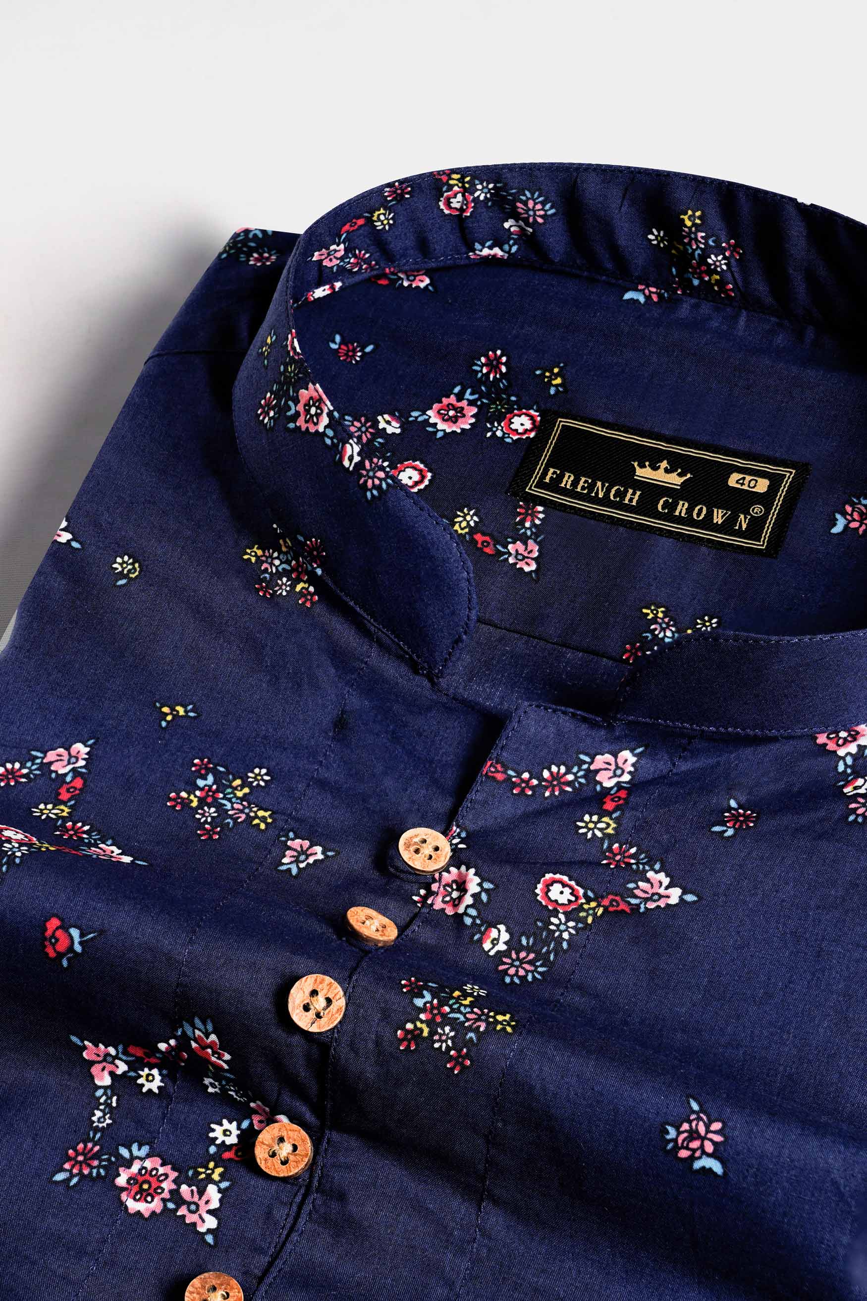 Bunting Blue Ditsy Printed Premium Cotton Kurta Shirt 11446-KS-38, 11446-KS-H-38, 11446-KS-39, 11446-KS-H-39, 11446-KS-40, 11446-KS-H-40, 11446-KS-42, 11446-KS-H-42, 11446-KS-44, 11446-KS-H-44, 11446-KS-46, 11446-KS-H-46, 11446-KS-48, 11446-KS-H-48, 11446-KS-50, 11446-KS-H-50, 11446-KS-52, 11446-KS-H-52