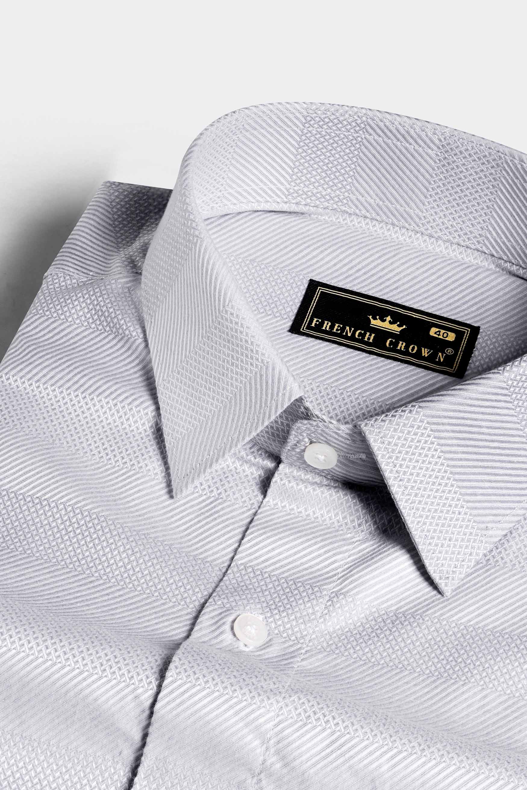 Periglacial Gray Formal/Casual Stripes Premium Cotton Shirt
