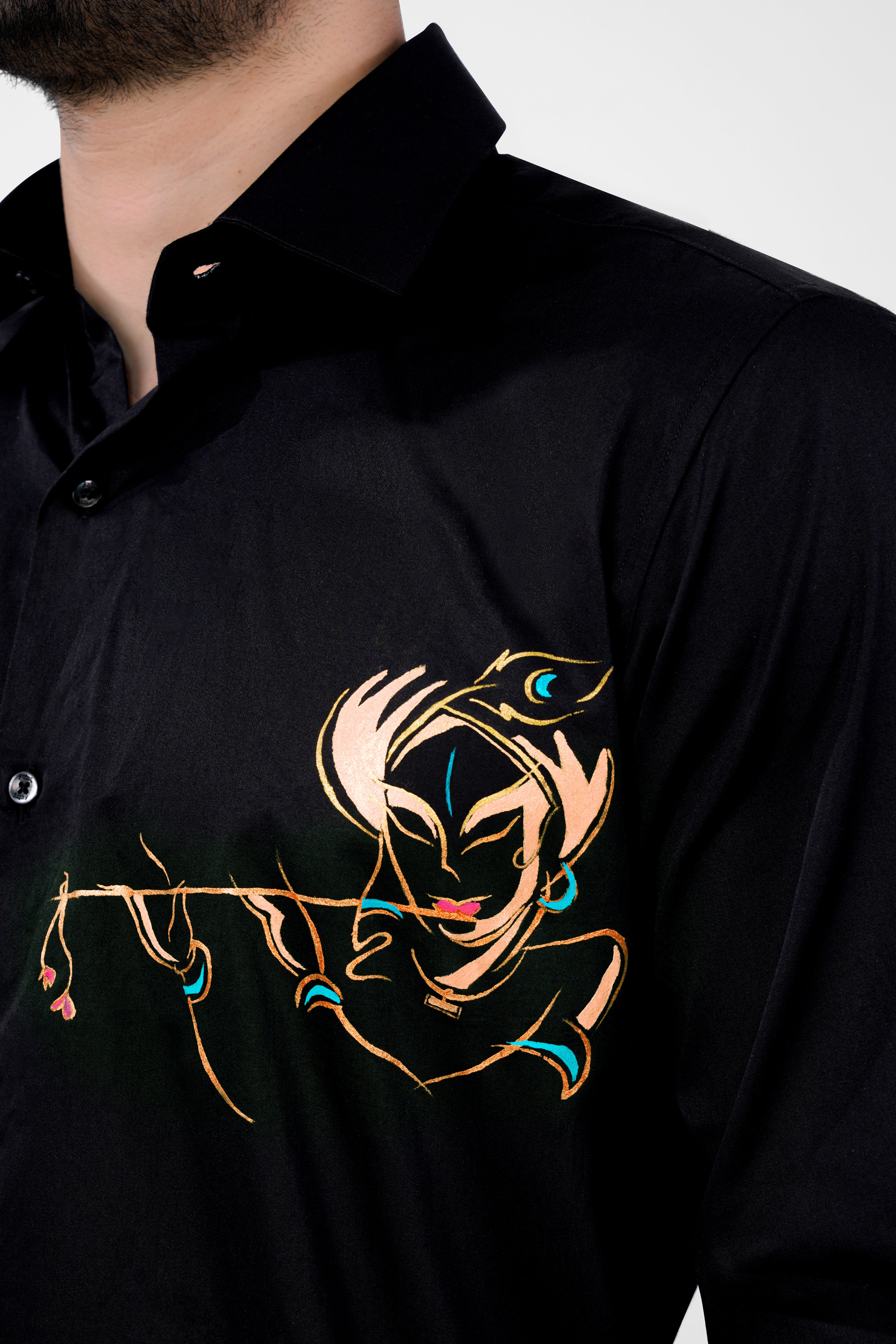 Jade Black Shree Krishna Painted Super Soft Premium Cotton Designer Shirt 11471-BLK-RPRT105-38, 11471-BLK-RPRT105-H-38, 11471-BLK-RPRT105-39, 11471-BLK-RPRT105-H-39, 11471-BLK-RPRT105-40, 11471-BLK-RPRT105-H-40, 11471-BLK-RPRT105-42, 11471-BLK-RPRT105-H-42, 11471-BLK-RPRT105-44, 11471-BLK-RPRT105-H-44, 11471-BLK-RPRT105-46, 11471-BLK-RPRT105-H-46, 11471-BLK-RPRT105-48, 11471-BLK-RPRT105-H-48, 11471-BLK-RPRT105-50, 11471-BLK-RPRT105-H-50, 11471-BLK-RPRT105-52, 11471-BLK-RPRT105-H-52