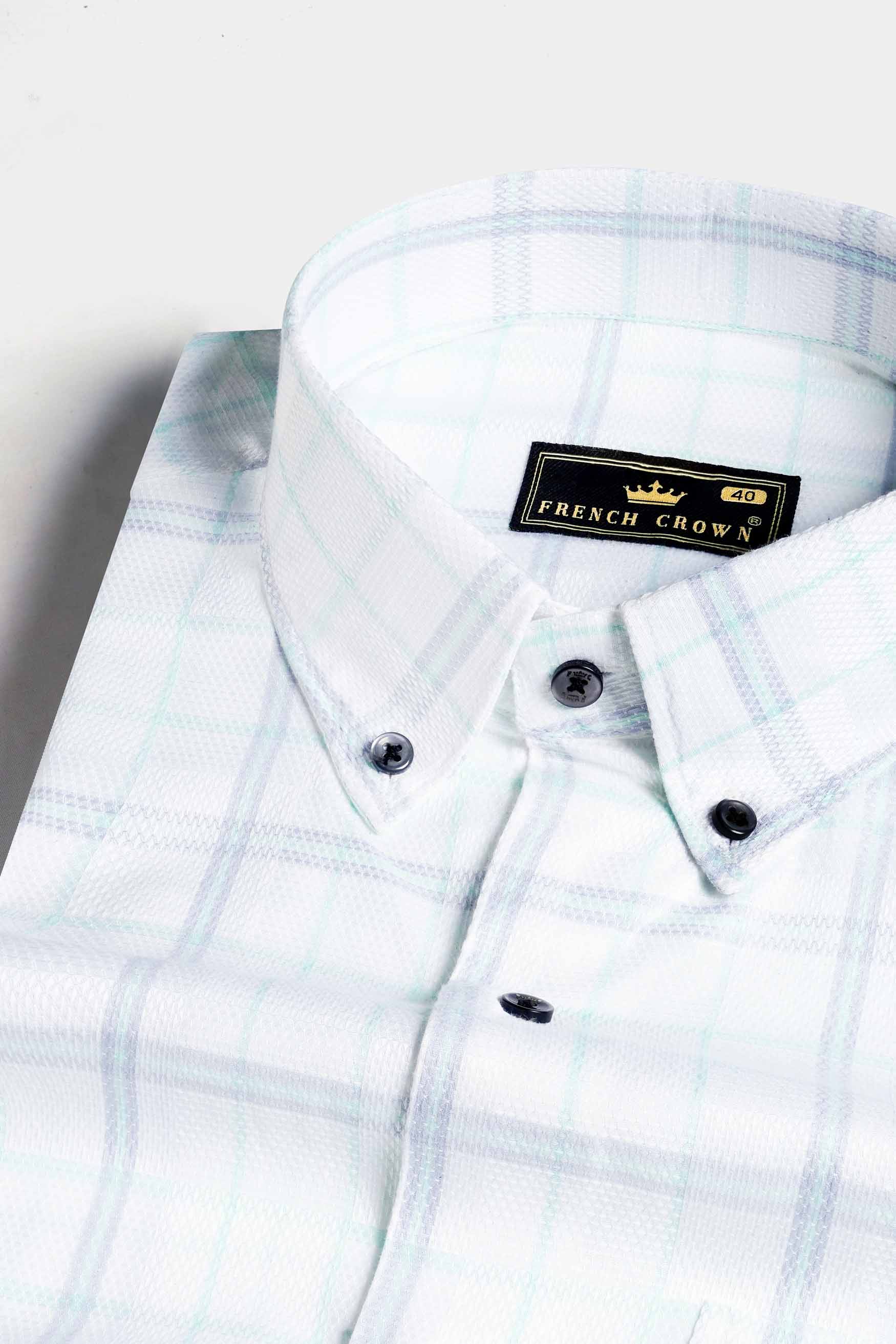 Bright White and Glacier Green Dobby Textured Premium Giza Cotton Shirt 11488-BD-BLK-38, 11488-BD-BLK-H-38, 11488-BD-BLK-39, 11488-BD-BLK-H-39, 11488-BD-BLK-40, 11488-BD-BLK-H-40, 11488-BD-BLK-42, 11488-BD-BLK-H-42, 11488-BD-BLK-44, 11488-BD-BLK-H-44, 11488-BD-BLK-46, 11488-BD-BLK-H-46, 11488-BD-BLK-48, 11488-BD-BLK-H-48, 11488-BD-BLK-50, 11488-BD-BLK-H-50, 11488-BD-BLK-52, 11488-BD-BLK-H-52