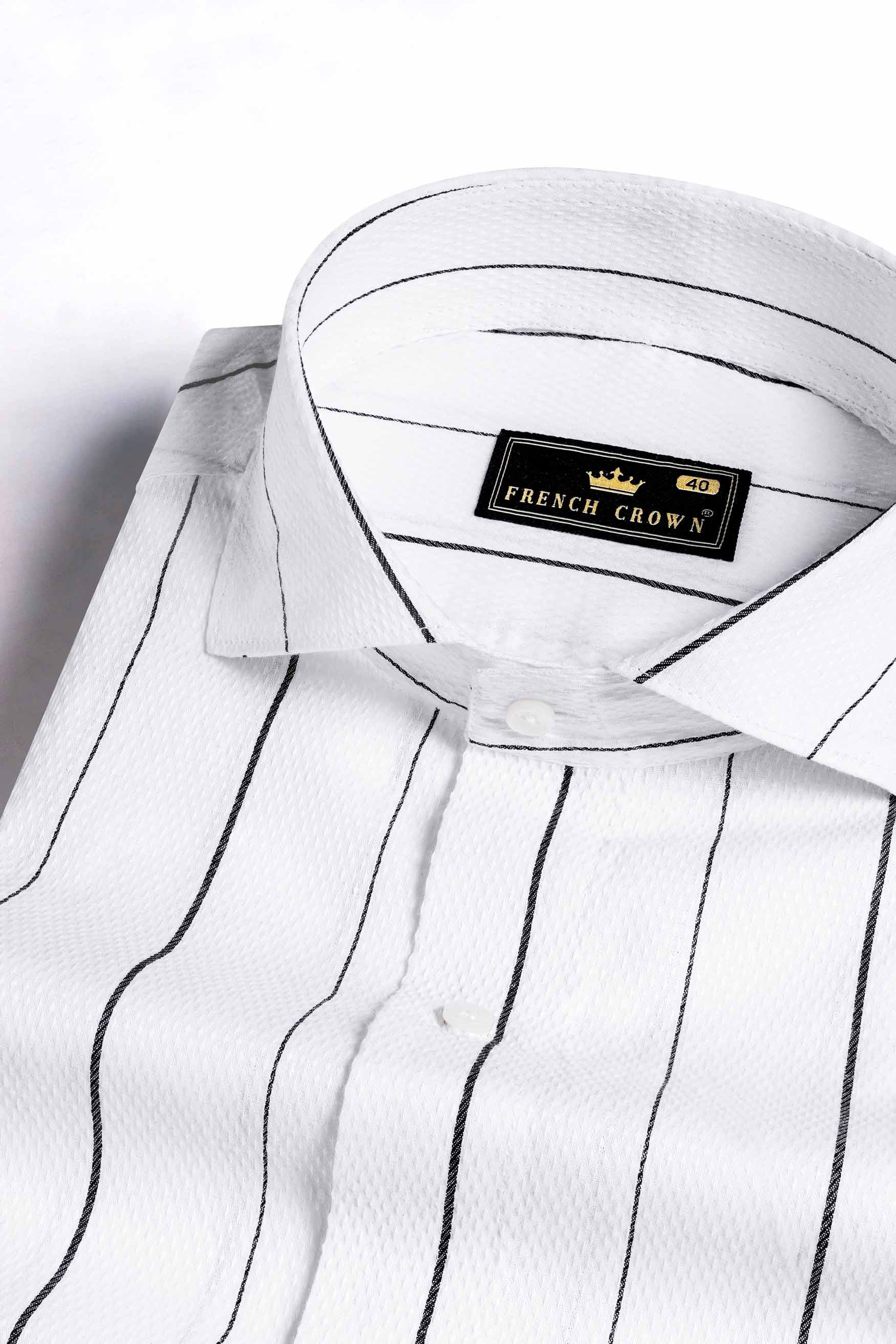 Bright White and Black Striped Dobby Textured Premium Giza Cotton Shirt 11490-CA-38, 11490-CA-H-38, 11490-CA-39, 11490-CA-H-39, 11490-CA-40, 11490-CA-H-40, 11490-CA-42, 11490-CA-H-42, 11490-CA-44, 11490-CA-H-44, 11490-CA-46, 11490-CA-H-46, 11490-CA-48, 11490-CA-H-48, 11490-CA-50, 11490-CA-H-50, 11490-CA-52, 11490-CA-H-52
