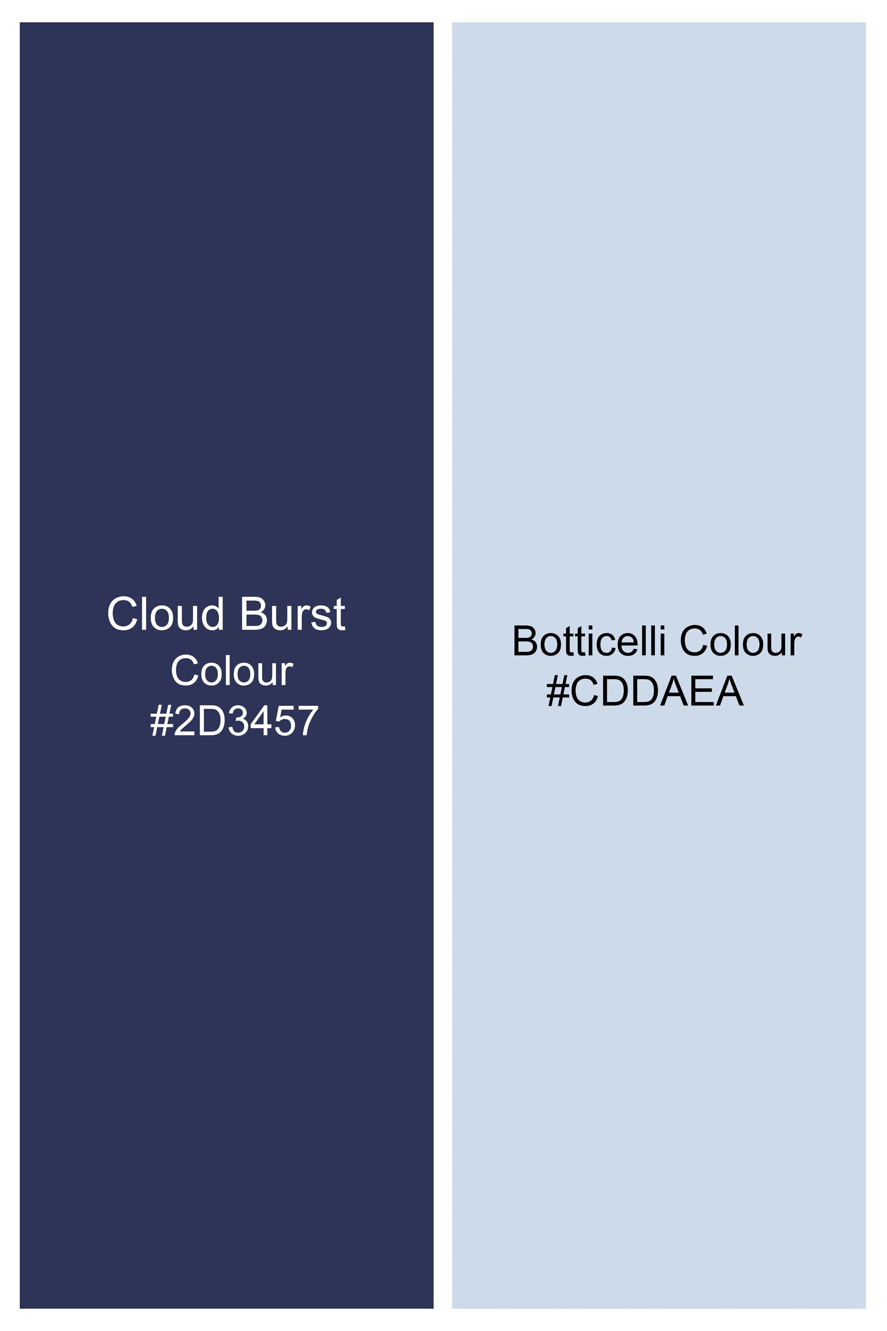 Cloud Burst Blue and Botticelli Blue Printed Chambray Shirt