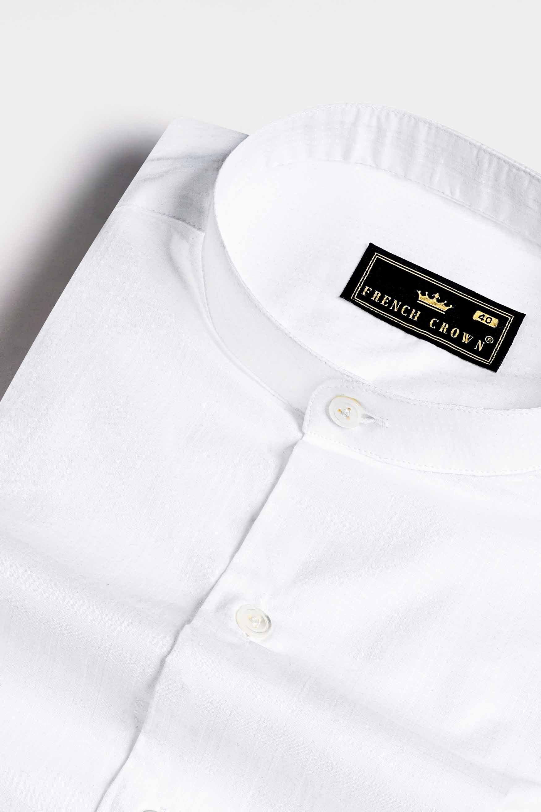 Bright White Dobby Textured Premium Giza Cotton Shirt