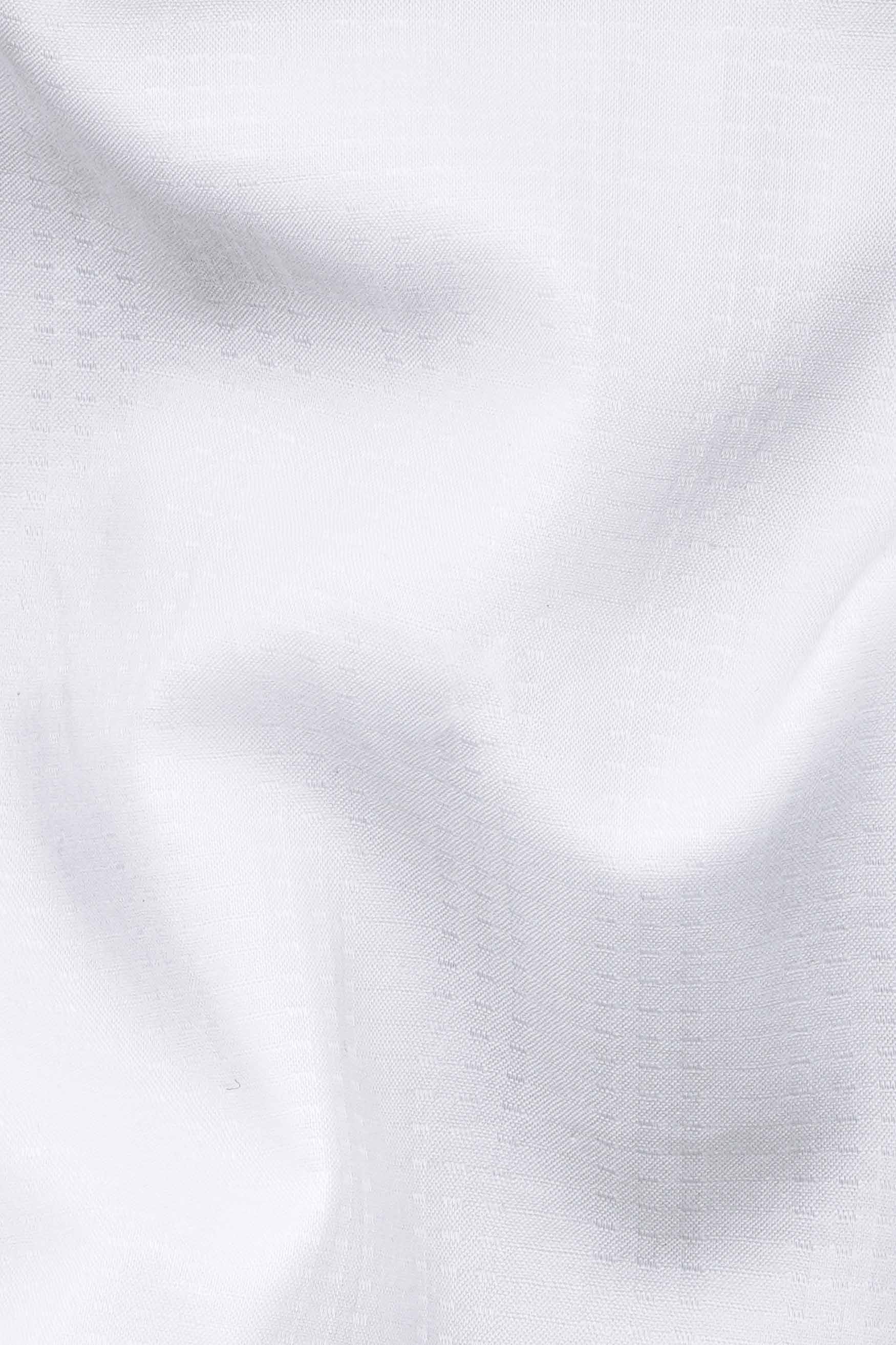 Bright White Dobby Textured Premium Giza Cotton Shirt