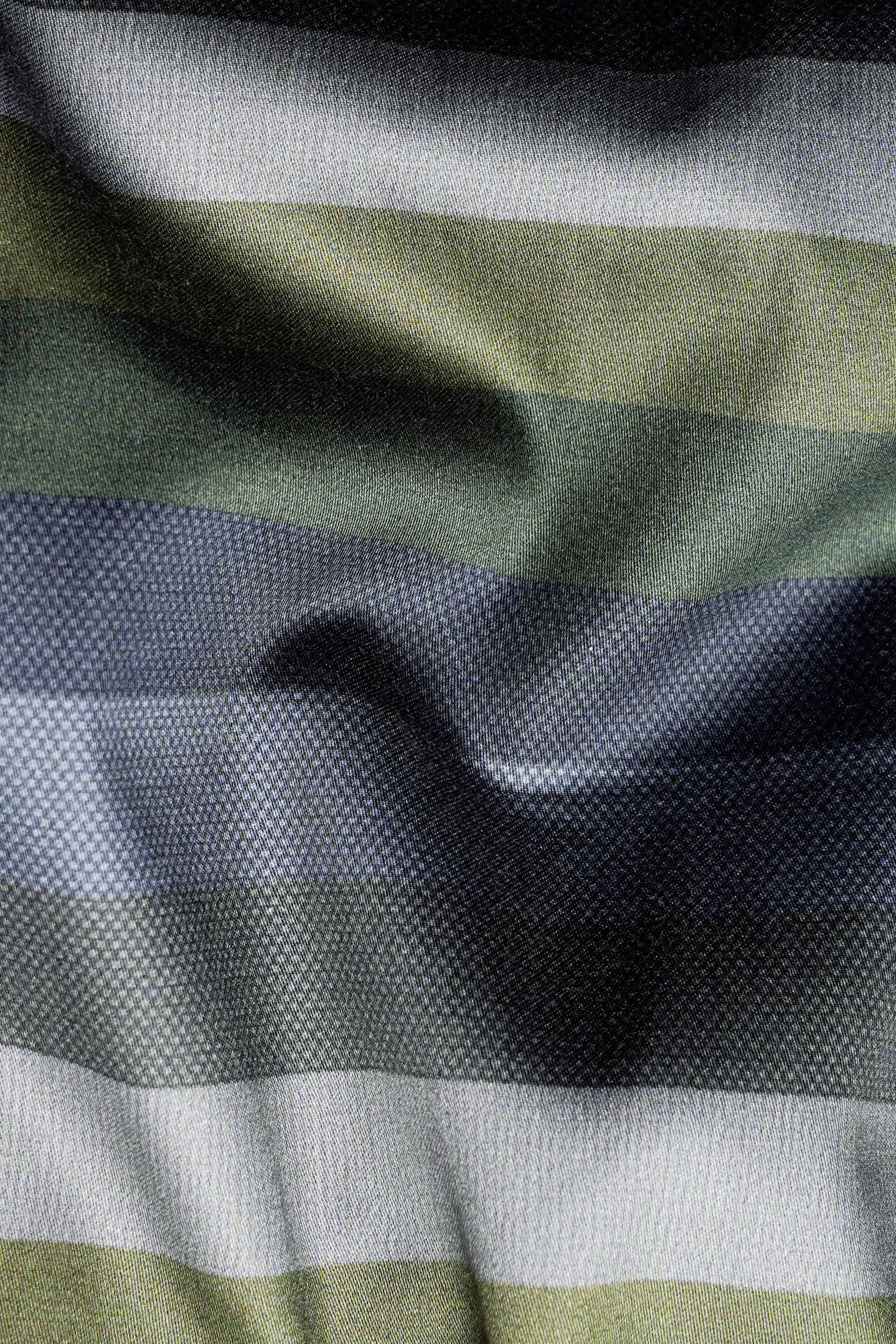 Tuatara Green and Oslo Gray Multicolour Subtle Sheen Super Soft Premium Cotton Shirt